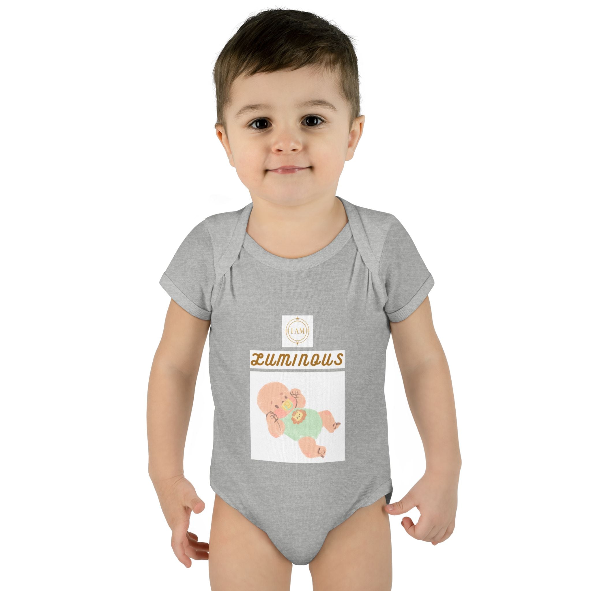 Luminous Baby Bodysuit — Cute Sleeping Infant Graphic Onesie