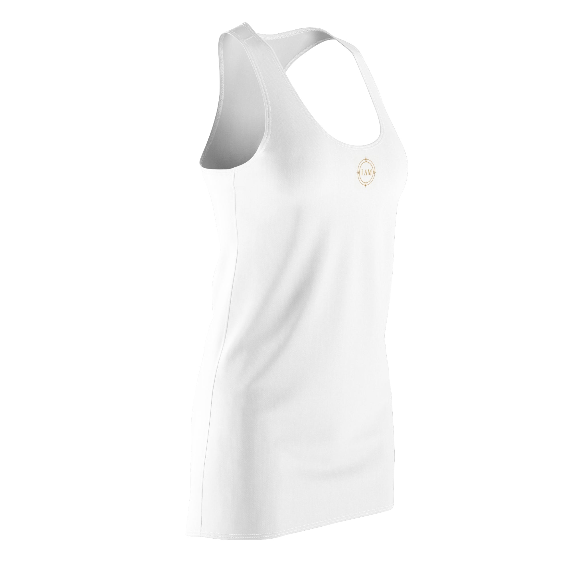 Racerback Dress — Minimal Gold Crest "Calm" Tank Dress