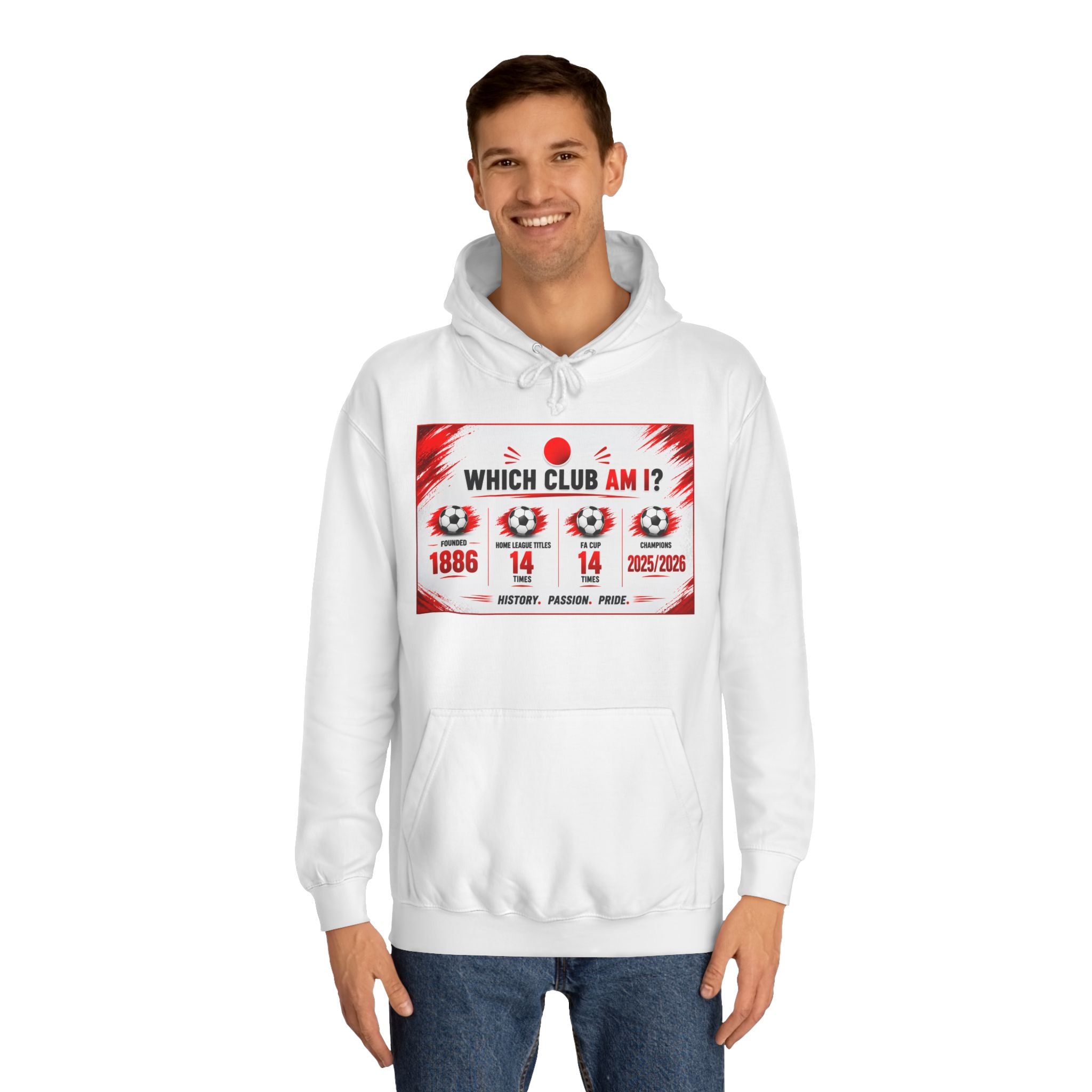 College Hoodie — "Which Club Am I?" Graphic Student Spirit Sweatshirt