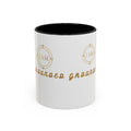 I AM Grounded Accent Coffee Mug — Inspirational Gold Script Ceramic Mug
