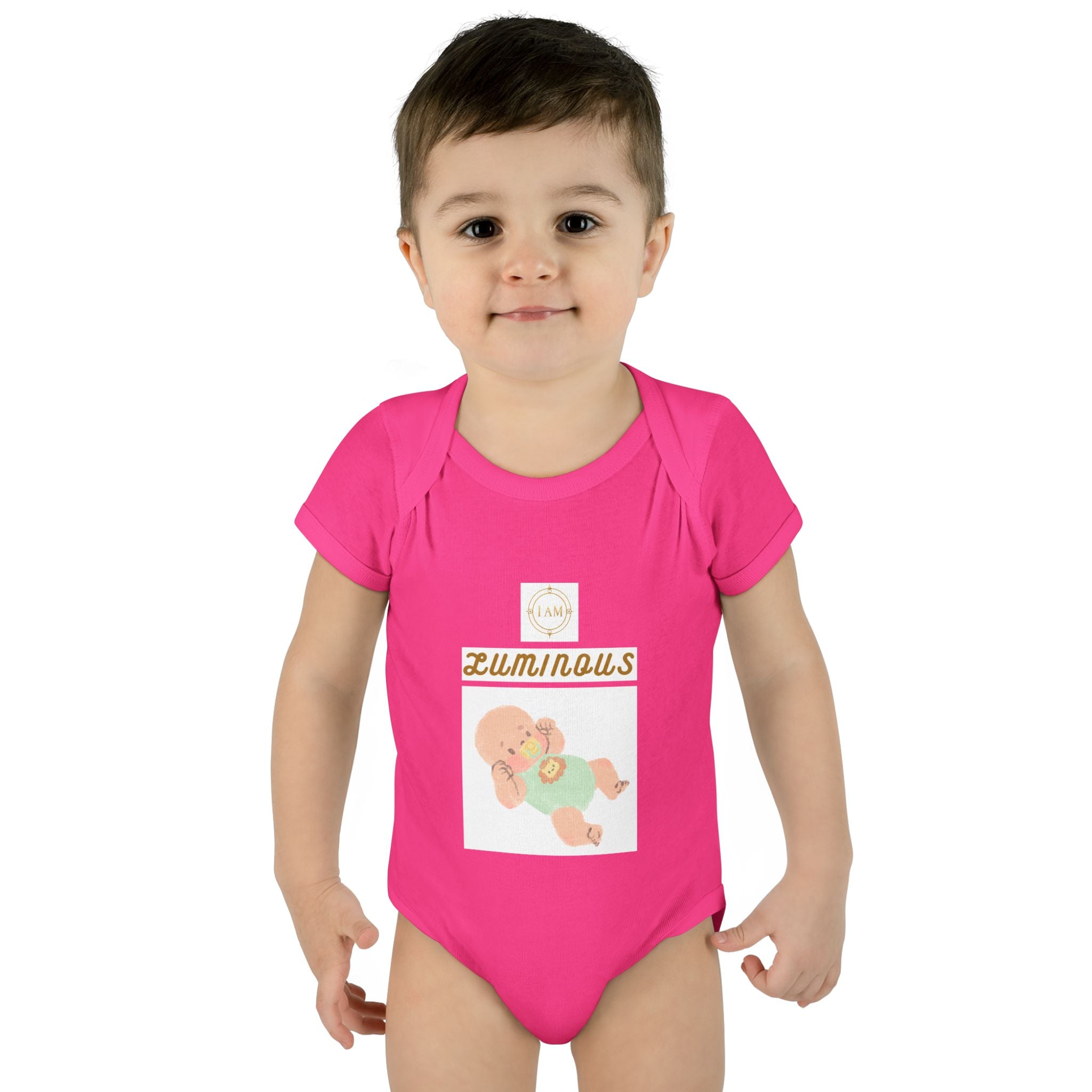 Luminous Baby Bodysuit — Cute Sleeping Infant Graphic Onesie