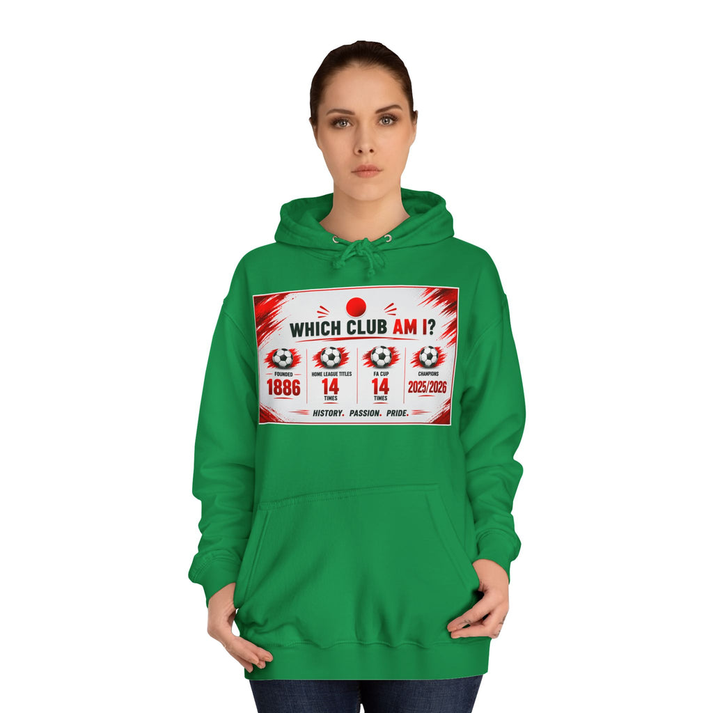 College Hoodie — "Which Club Am I?" Graphic Student Spirit Sweatshirt