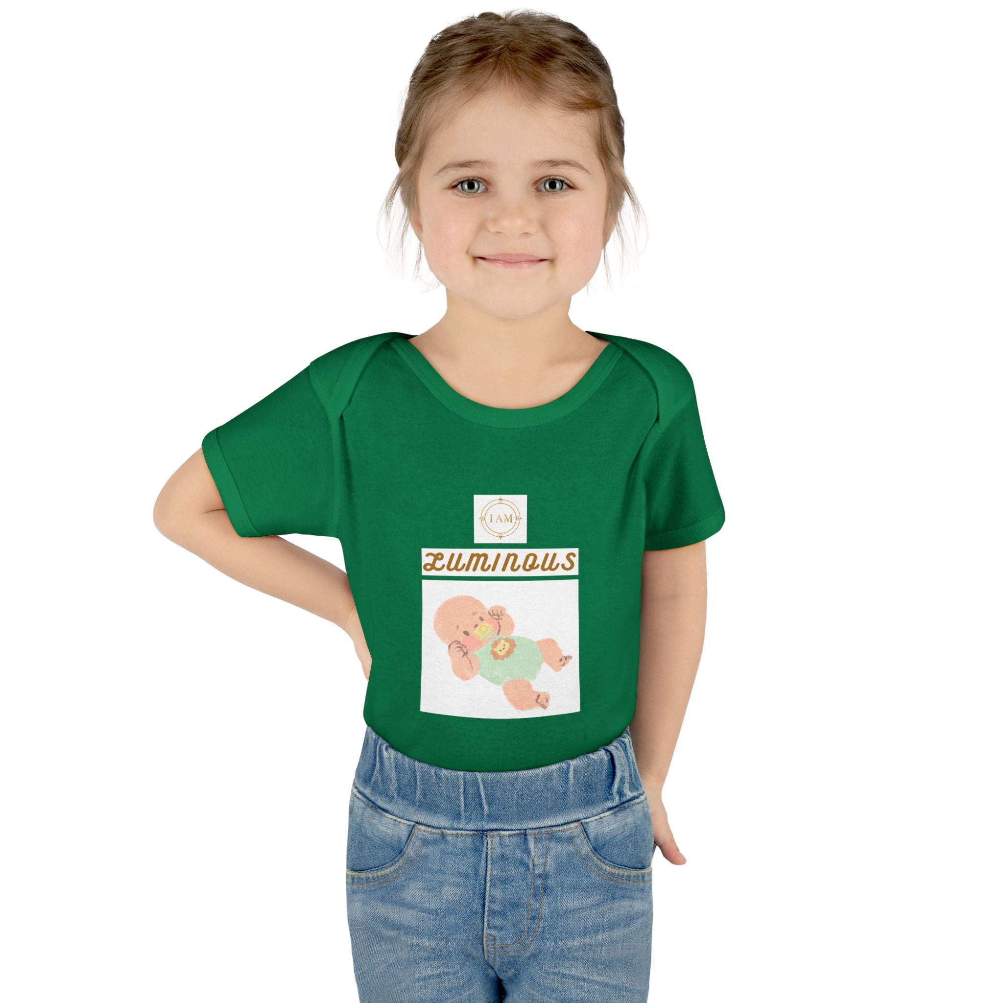 Luminous Baby Bodysuit — Cute Sleeping Infant Graphic Onesie