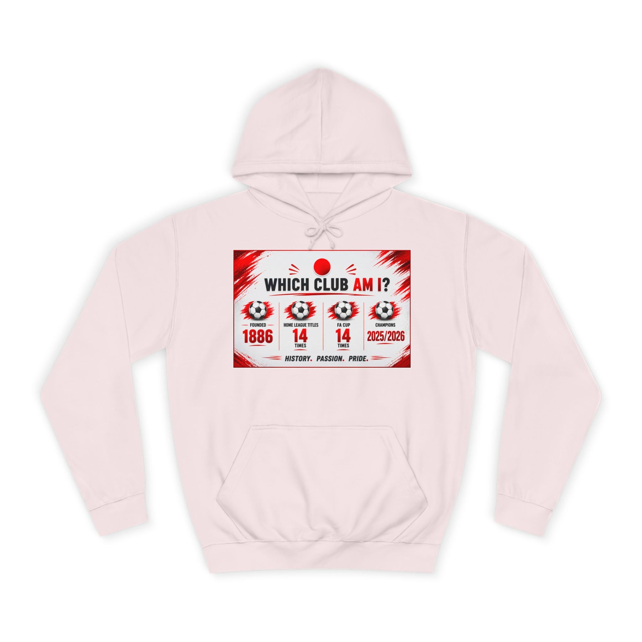 College Hoodie — "Which Club Am I?" Graphic Student Spirit Sweatshirt