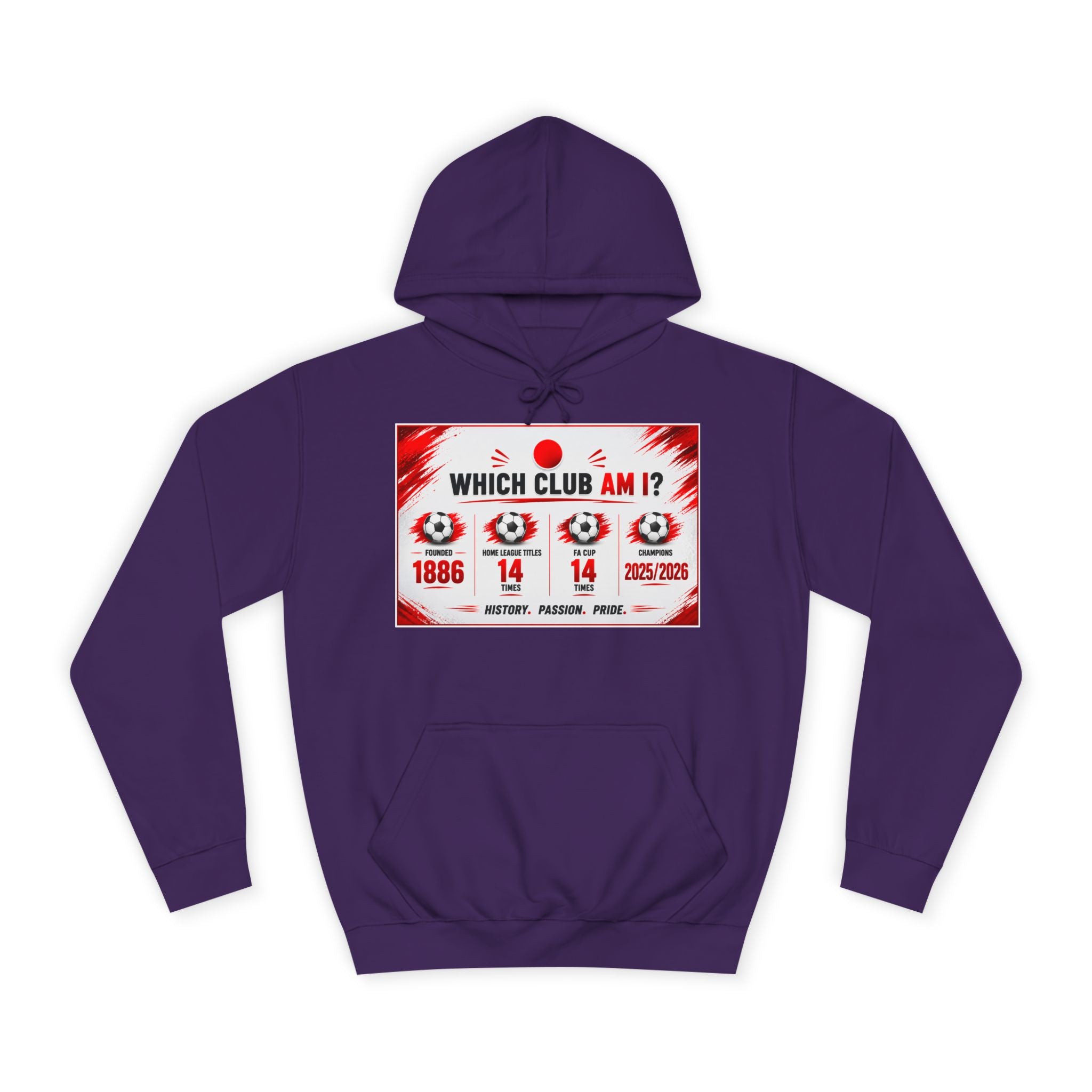 College Hoodie — "Which Club Am I?" Graphic Student Spirit Sweatshirt