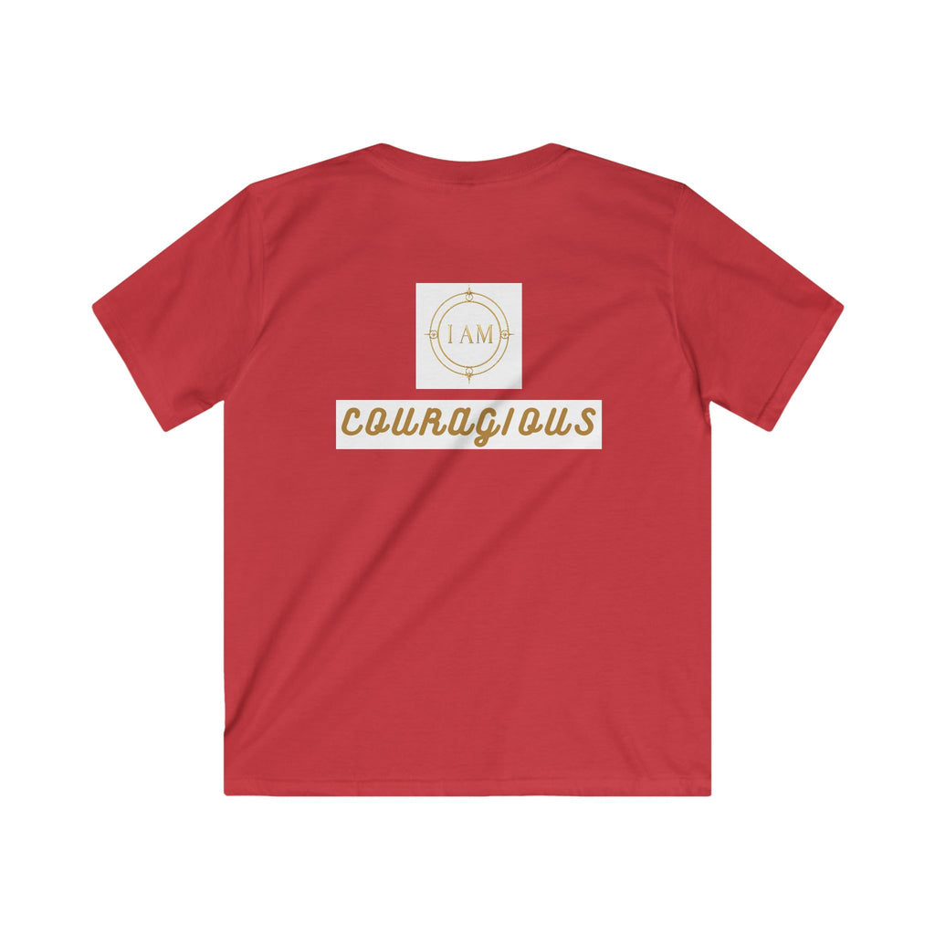 Kids Tee — Courageous Boy Graphic Shirt ("I Am Courageous")