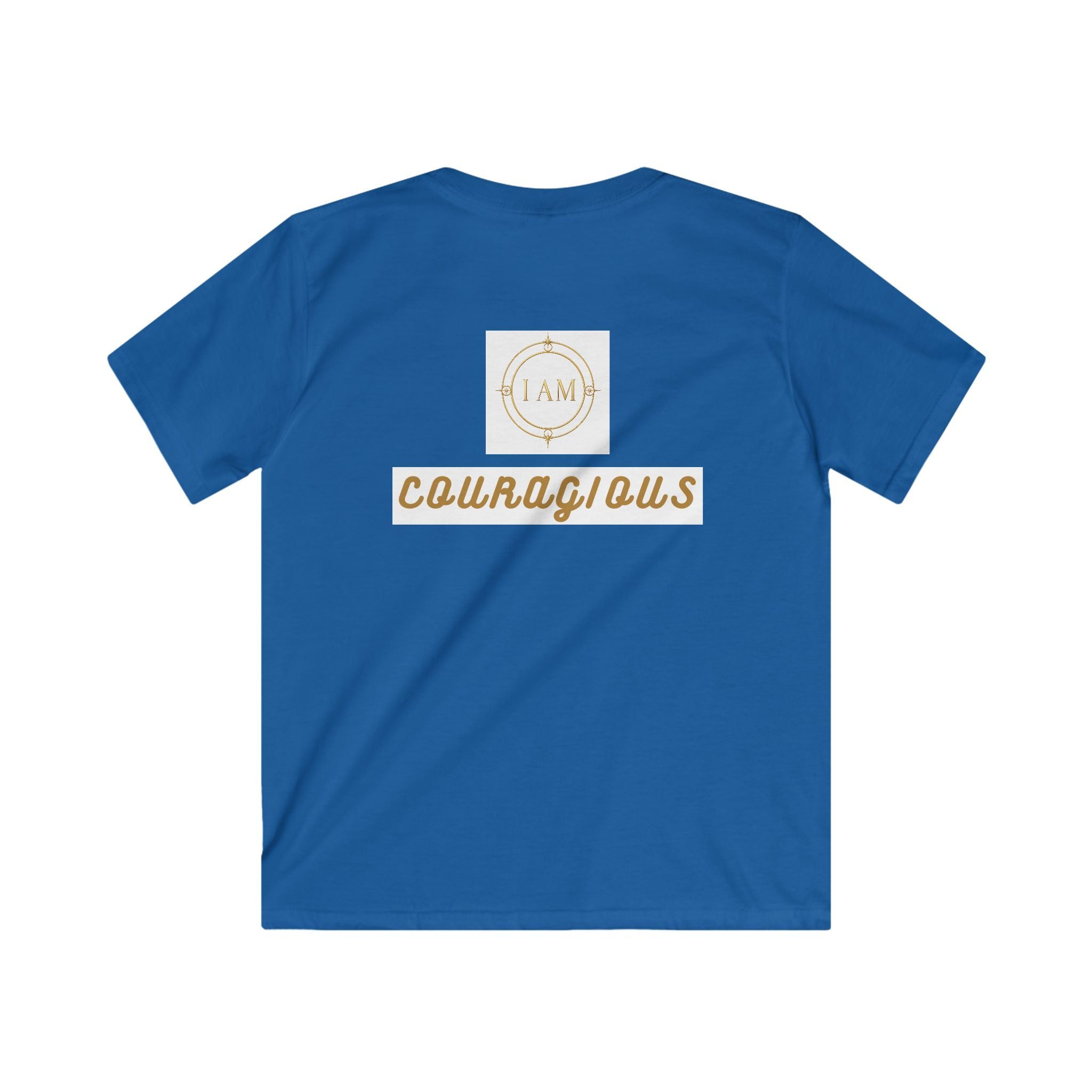 Kids Tee — Courageous Boy Graphic Shirt ("I Am Courageous")