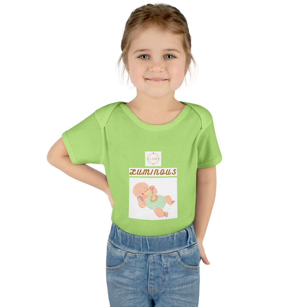 Luminous Baby Bodysuit — Cute Sleeping Infant Graphic Onesie