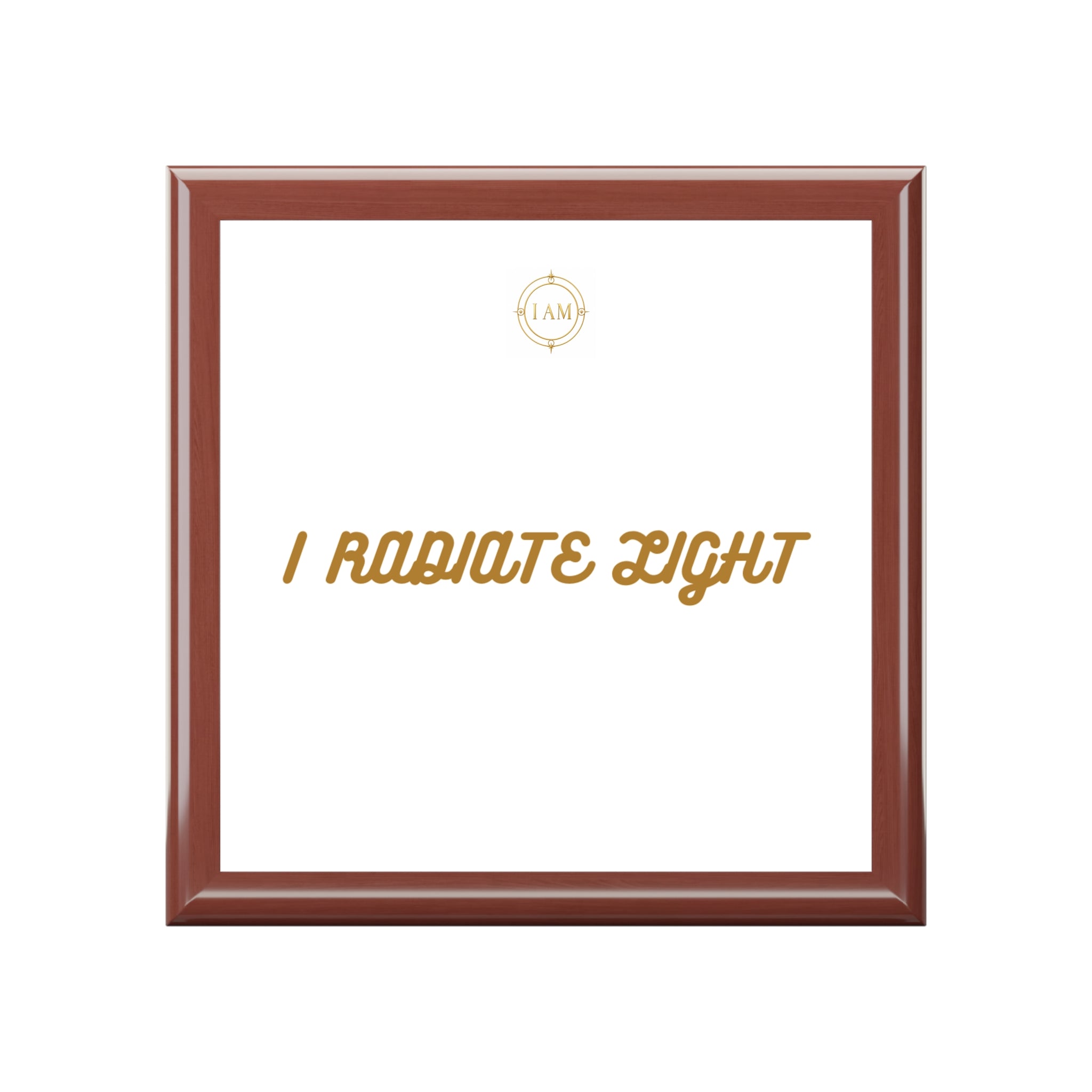 I Radiate Light Jewelry Box — Elegant Keepsake Box with Gold Script