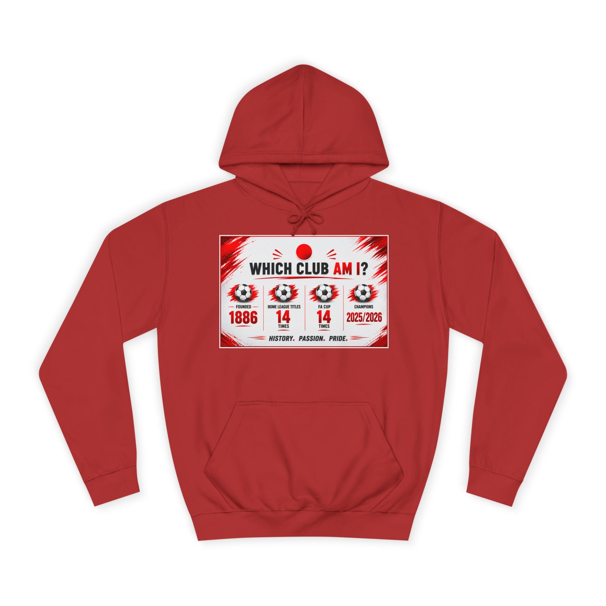 College Hoodie — "Which Club Am I?" Graphic Student Spirit Sweatshirt