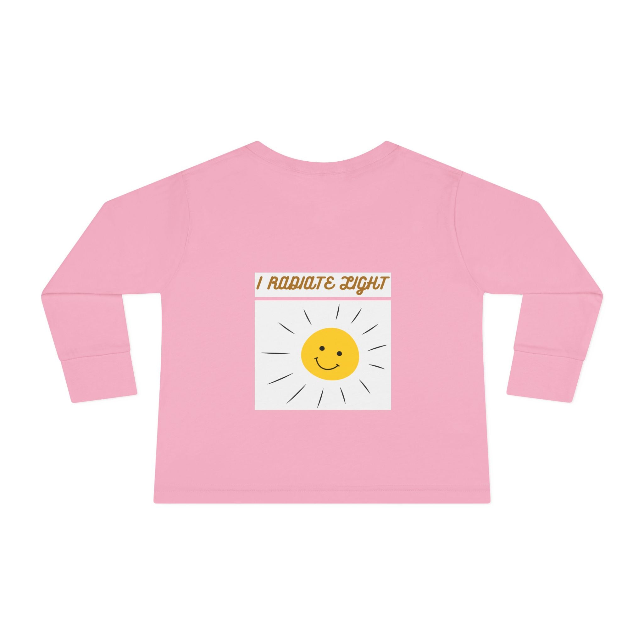 Toddler Long Sleeve Tee — 'Luminous' Gold Script Kids Shirt (I Radiate Light)
