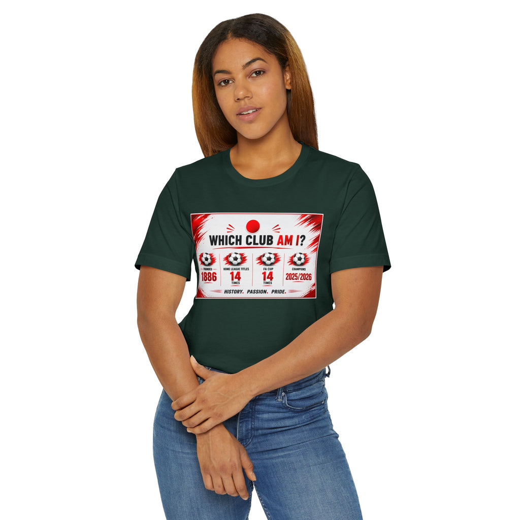 Which Club Am I? Soccer Trivia T-Shirt — Football Fan Quiz Tee