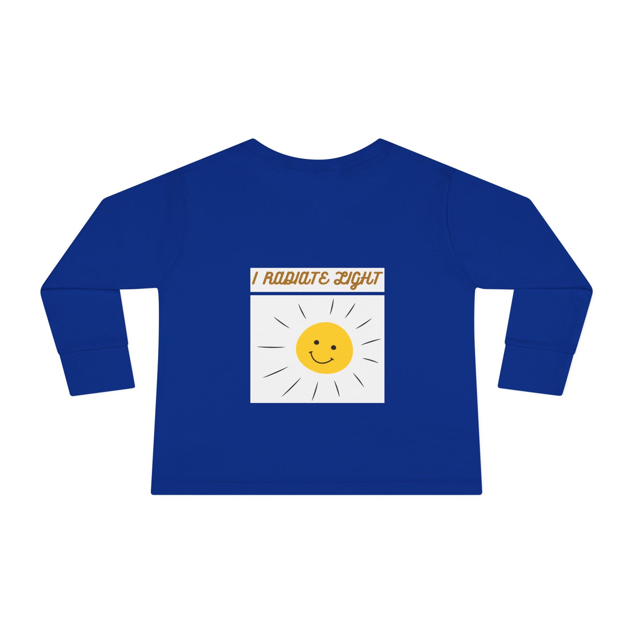 Toddler Long Sleeve Tee — 'Luminous' Gold Script Kids Shirt (I Radiate Light)