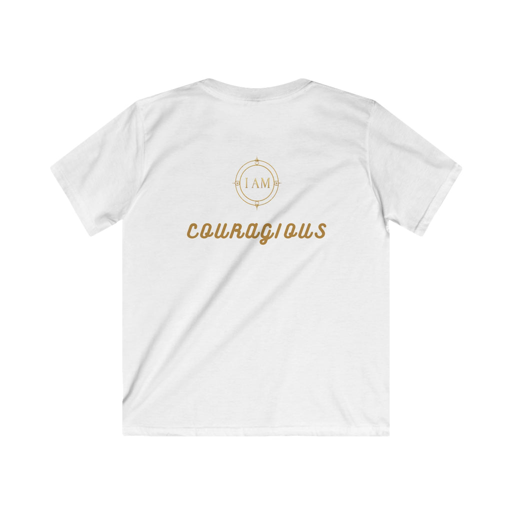 Kids Tee — Courageous Boy Graphic Shirt ("I Am Courageous")