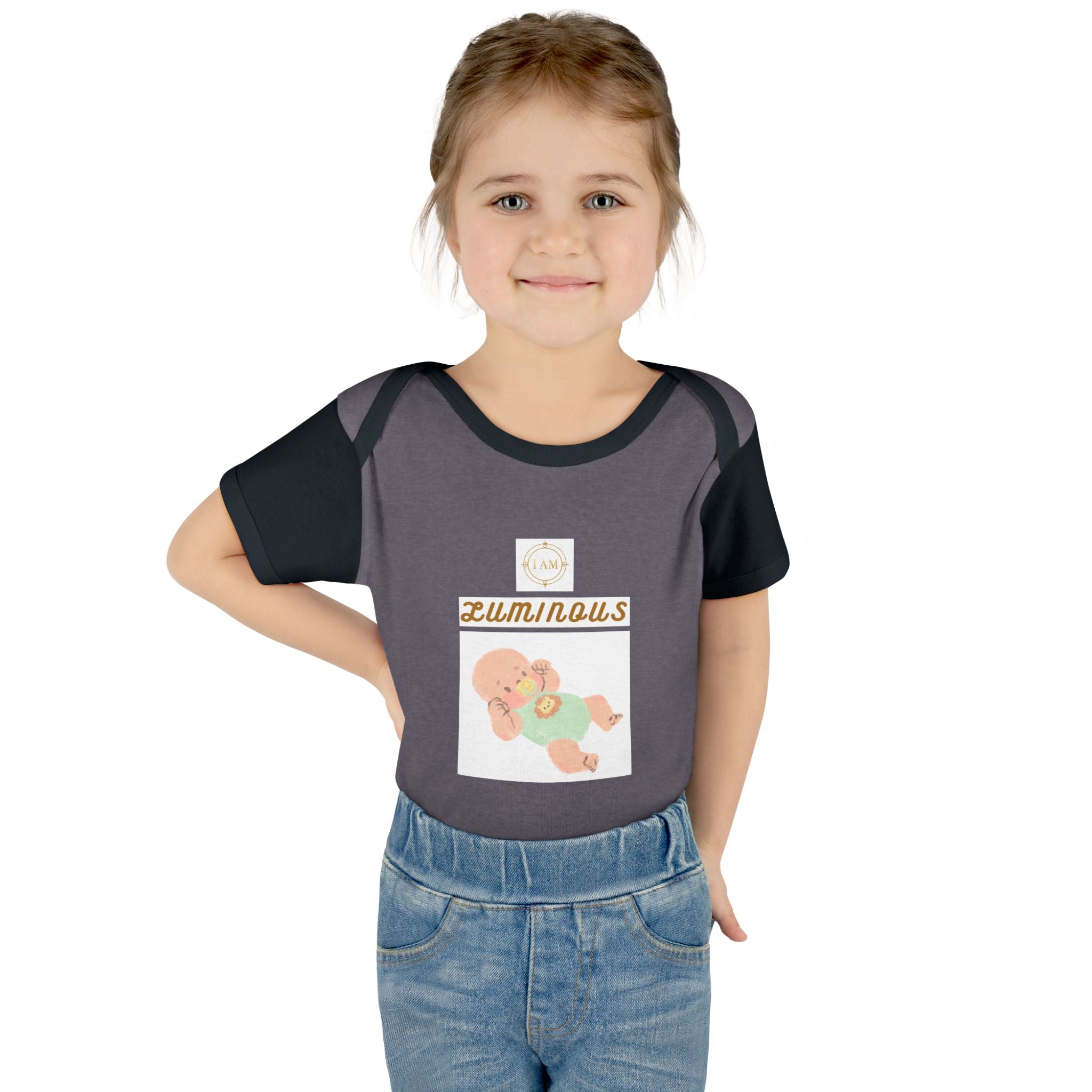 Luminous Baby Bodysuit — Cute Sleeping Infant Graphic Onesie