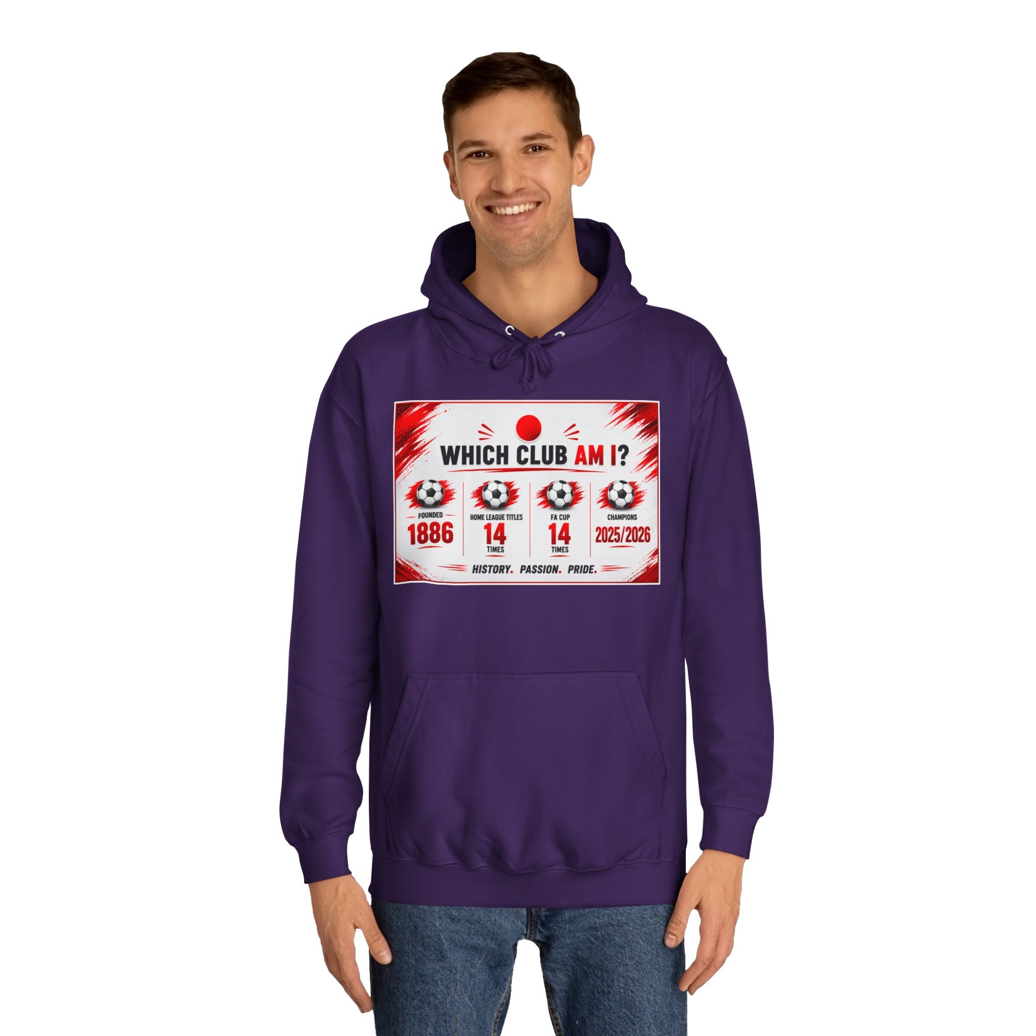 College Hoodie — "Which Club Am I?" Graphic Student Spirit Sweatshirt