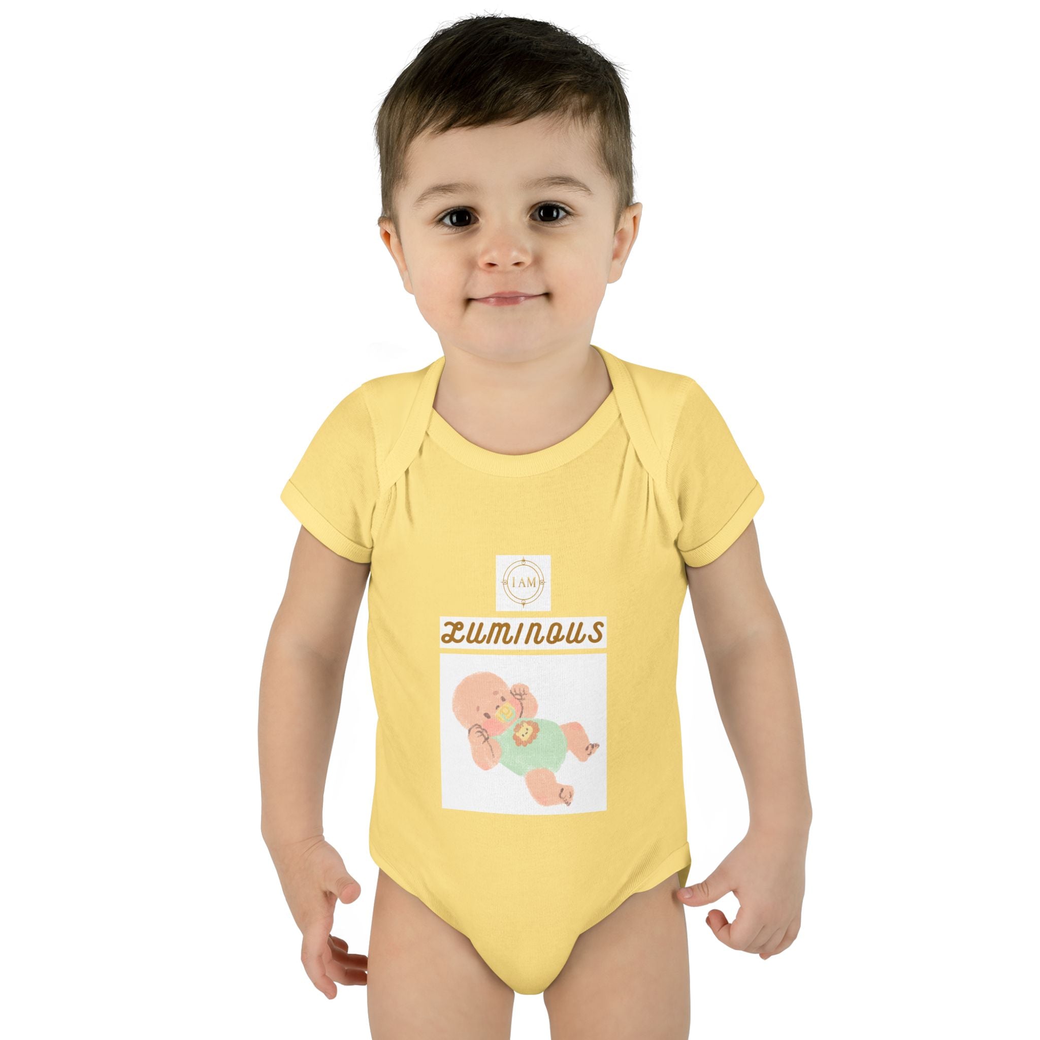 Luminous Baby Bodysuit — Cute Sleeping Infant Graphic Onesie