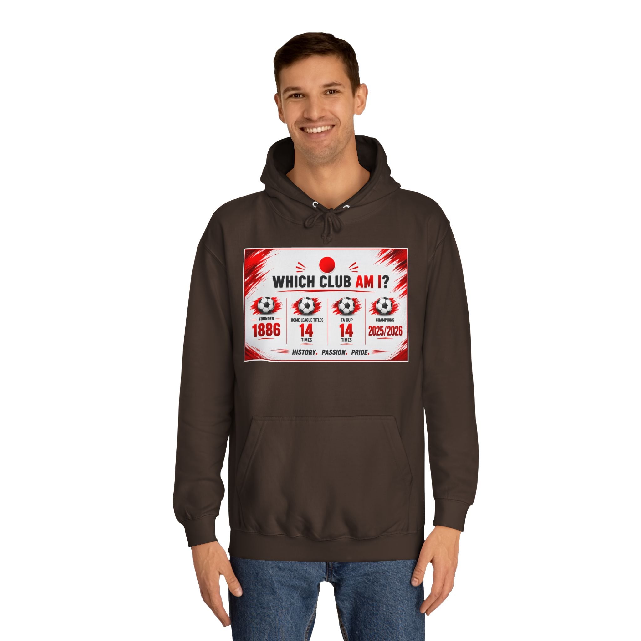 College Hoodie — "Which Club Am I?" Graphic Student Spirit Sweatshirt