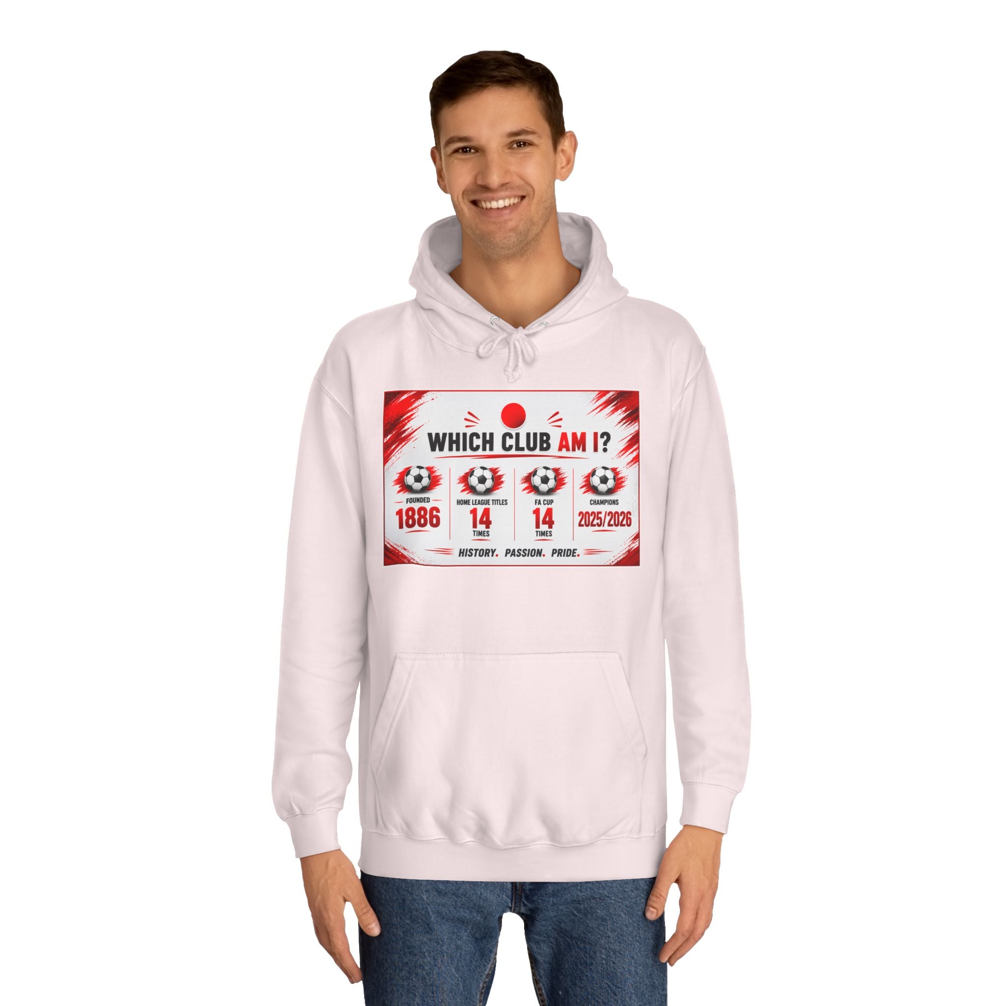 College Hoodie — "Which Club Am I?" Graphic Student Spirit Sweatshirt