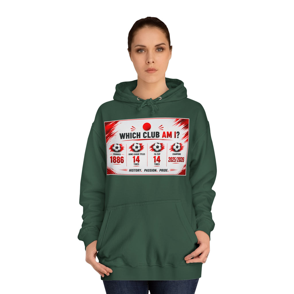 College Hoodie — "Which Club Am I?" Graphic Student Spirit Sweatshirt