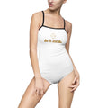 "Be & Let Be" Women's One-Piece Swimsuit — Minimalist Gold Script Beachwear