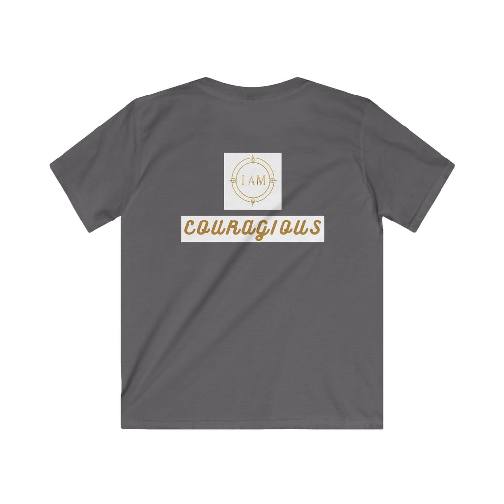 Kids Tee — Courageous Boy Graphic Shirt ("I Am Courageous")