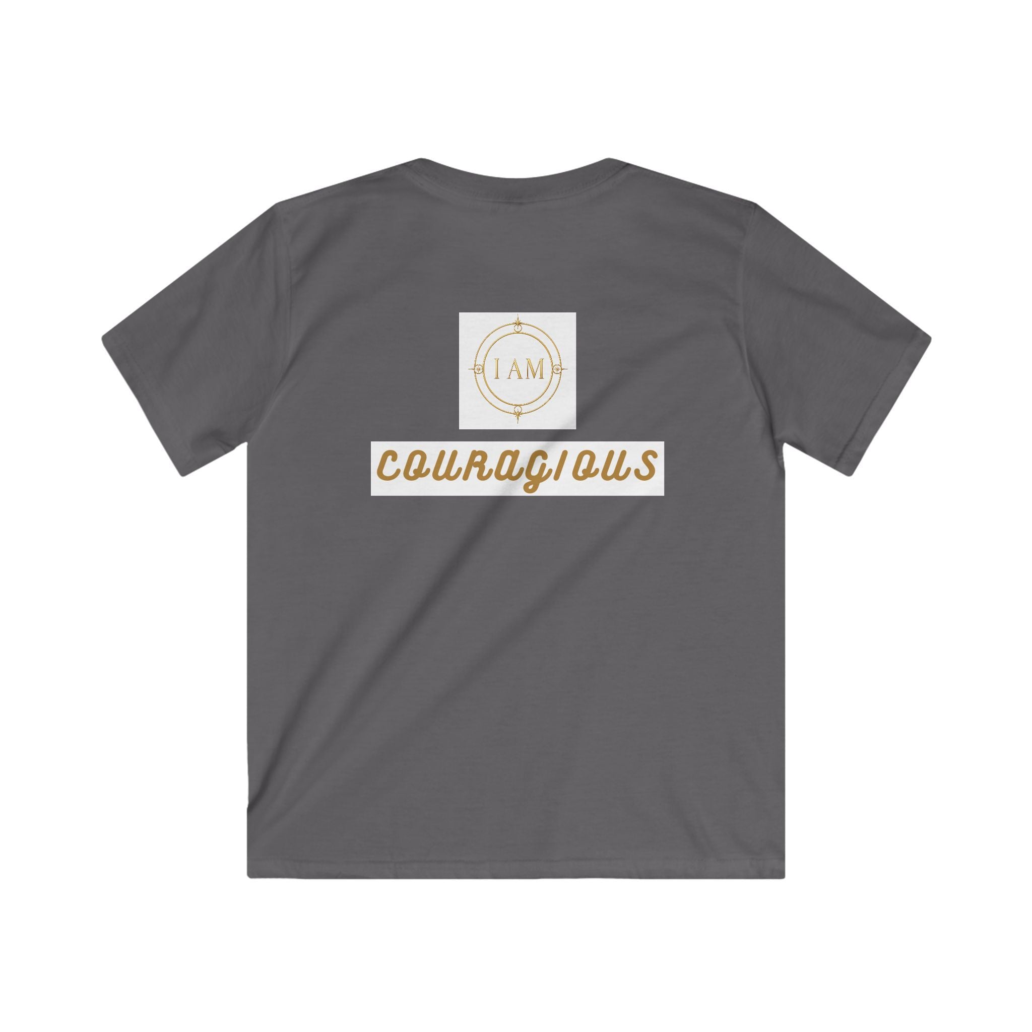 Kids Tee — Courageous Boy Graphic Shirt ("I Am Courageous")