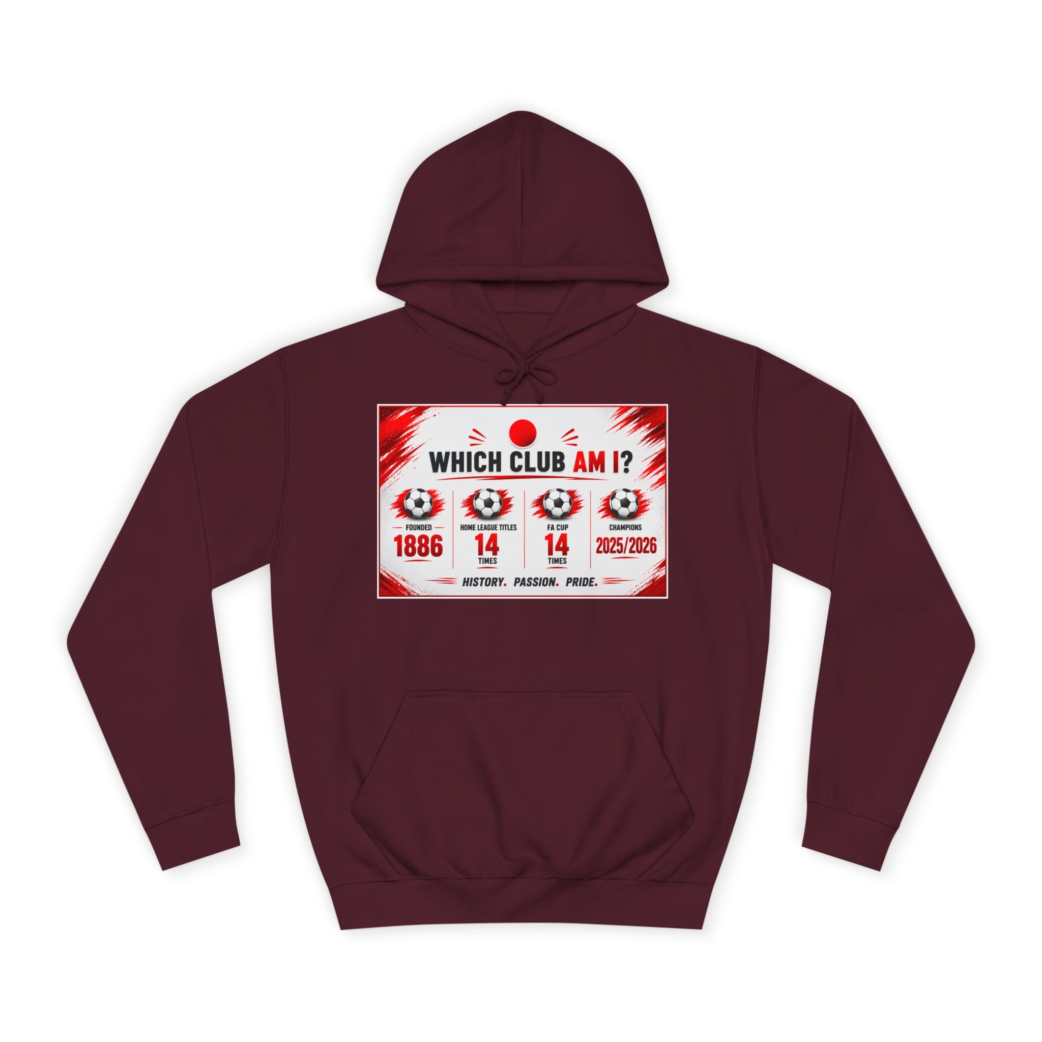 College Hoodie — "Which Club Am I?" Graphic Student Spirit Sweatshirt