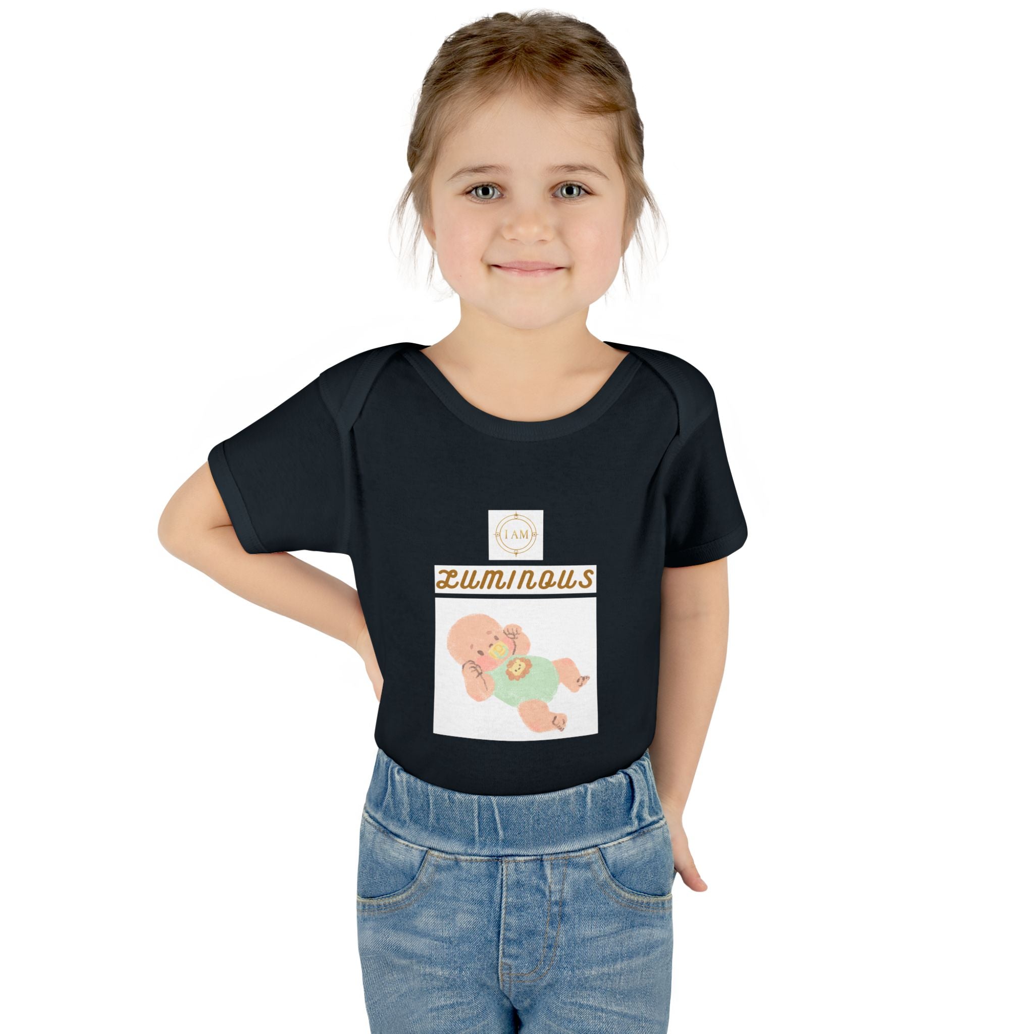 Luminous Baby Bodysuit — Cute Sleeping Infant Graphic Onesie