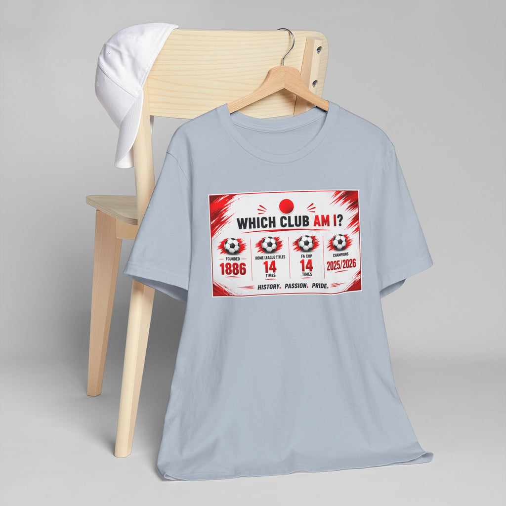 Which Club Am I? Soccer Trivia T-Shirt — Football Fan Quiz Tee