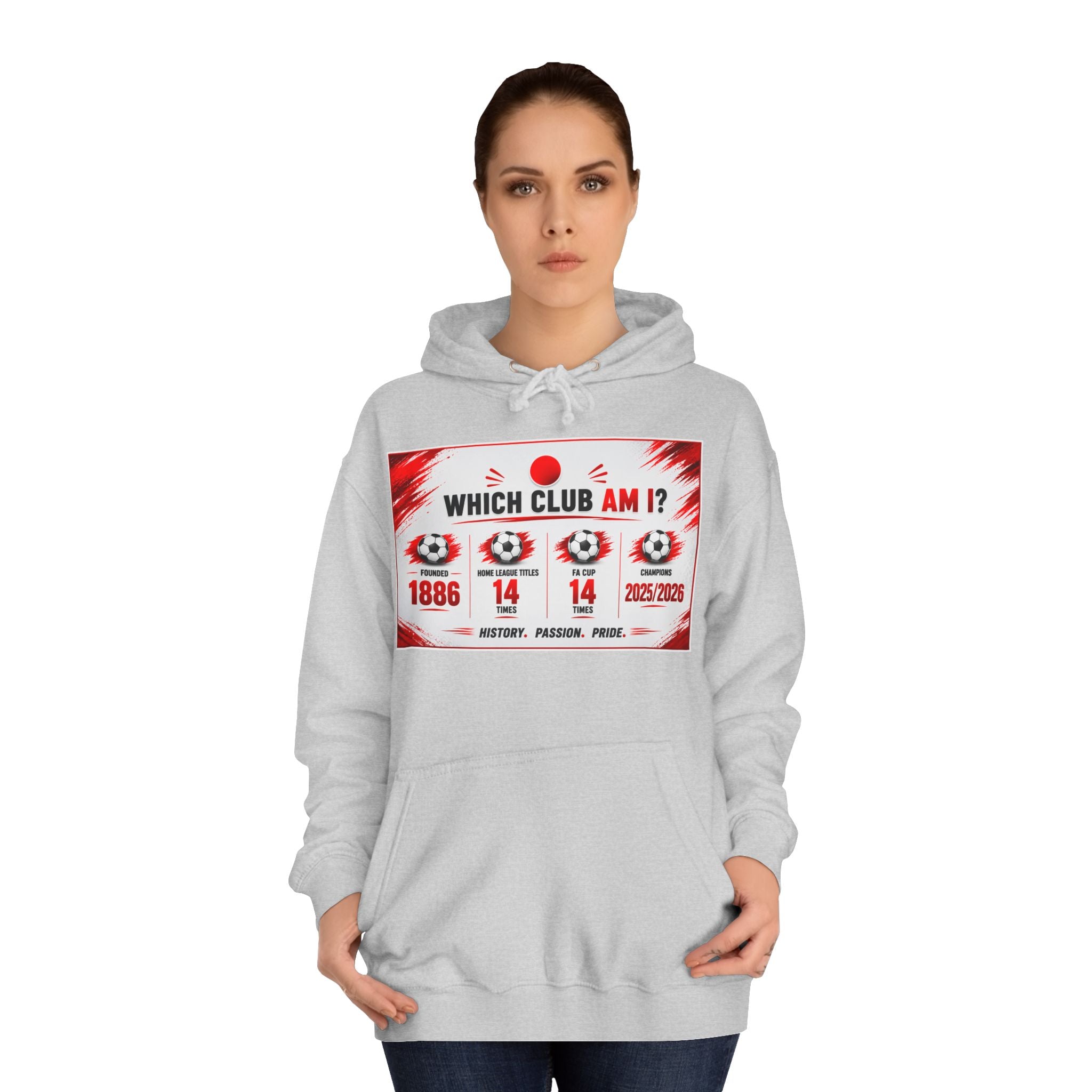 College Hoodie — "Which Club Am I?" Graphic Student Spirit Sweatshirt
