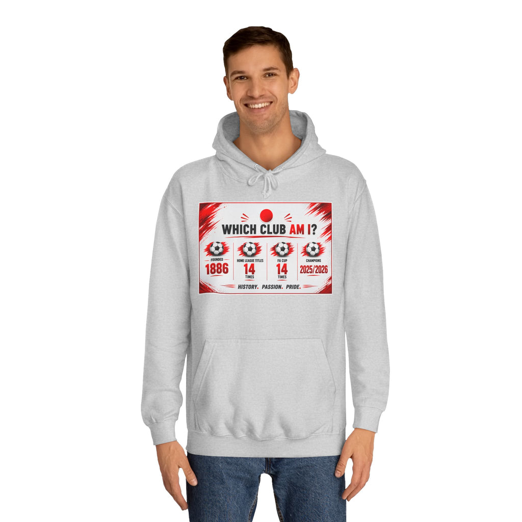 College Hoodie — "Which Club Am I?" Graphic Student Spirit Sweatshirt