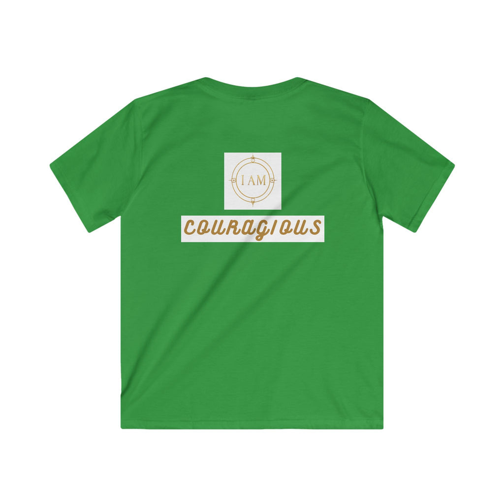Kids Tee — Courageous Boy Graphic Shirt ("I Am Courageous")