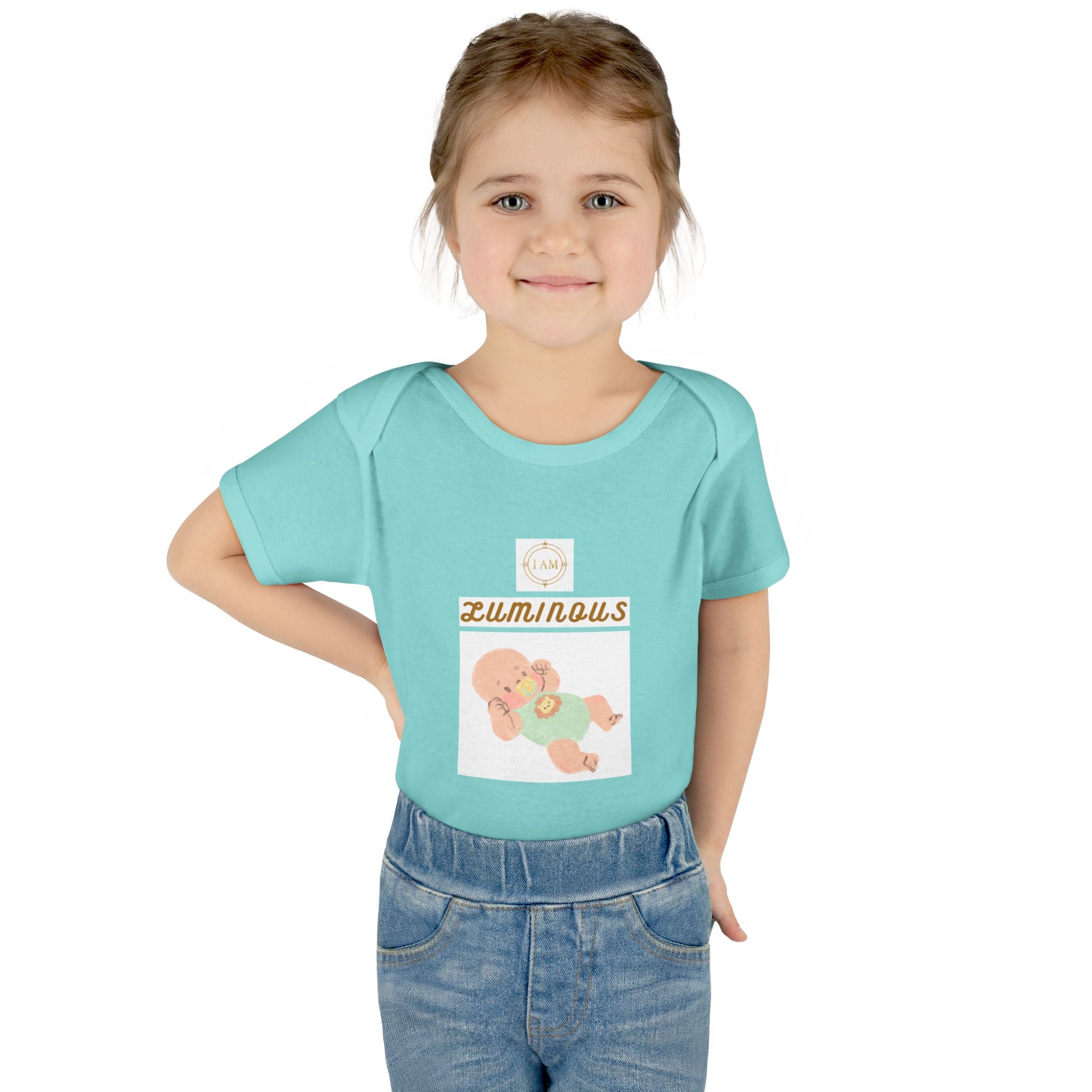 Luminous Baby Bodysuit — Cute Sleeping Infant Graphic Onesie