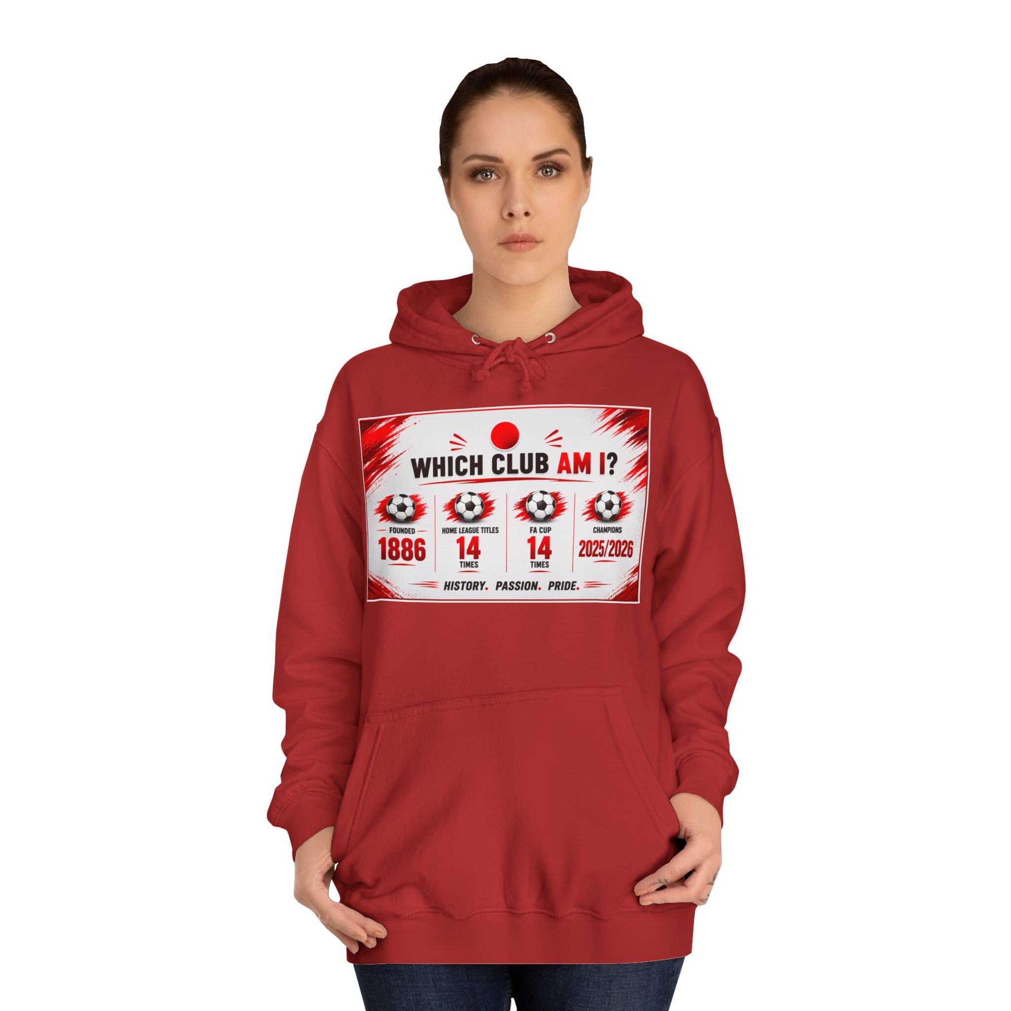 College Hoodie — "Which Club Am I?" Graphic Student Spirit Sweatshirt