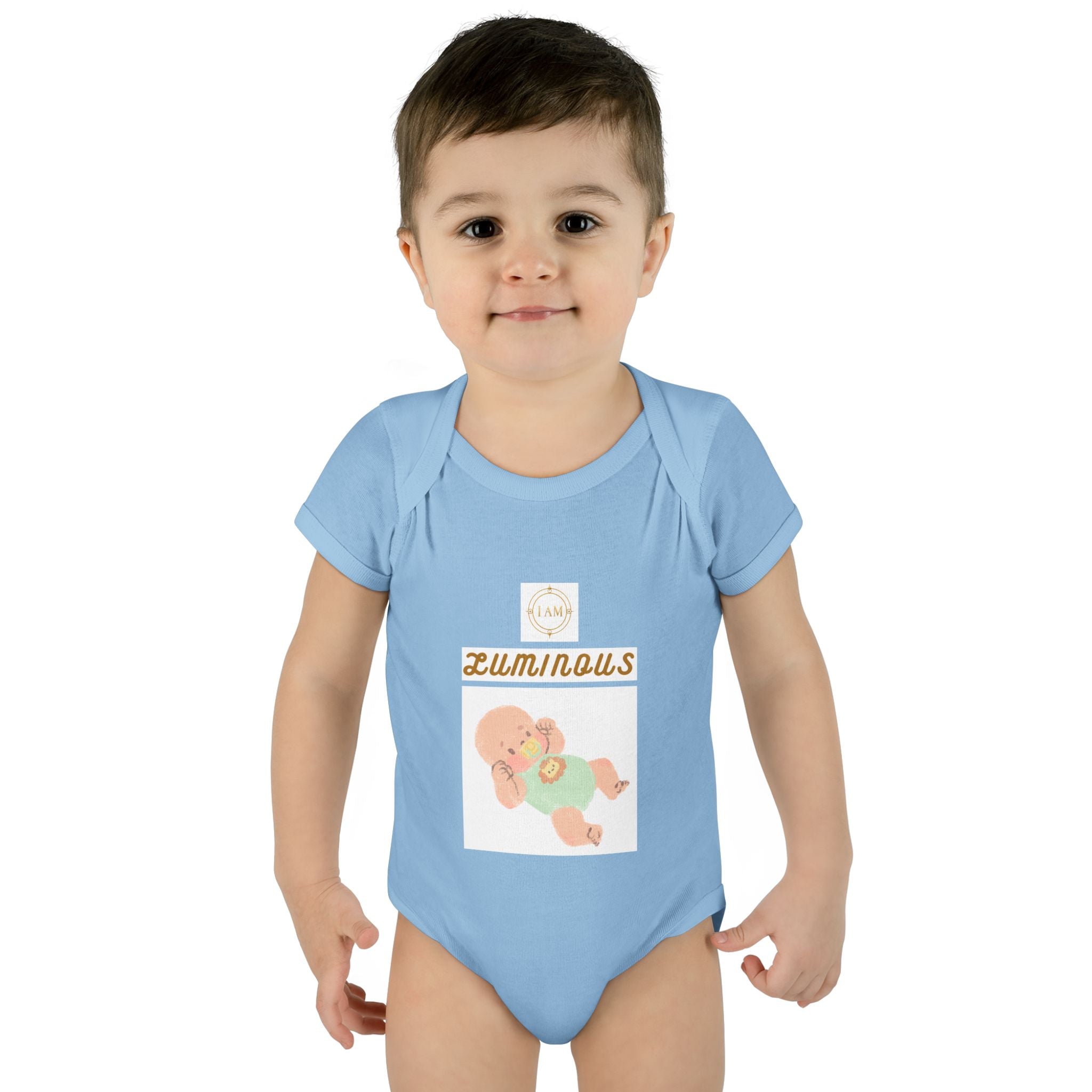 Luminous Baby Bodysuit — Cute Sleeping Infant Graphic Onesie
