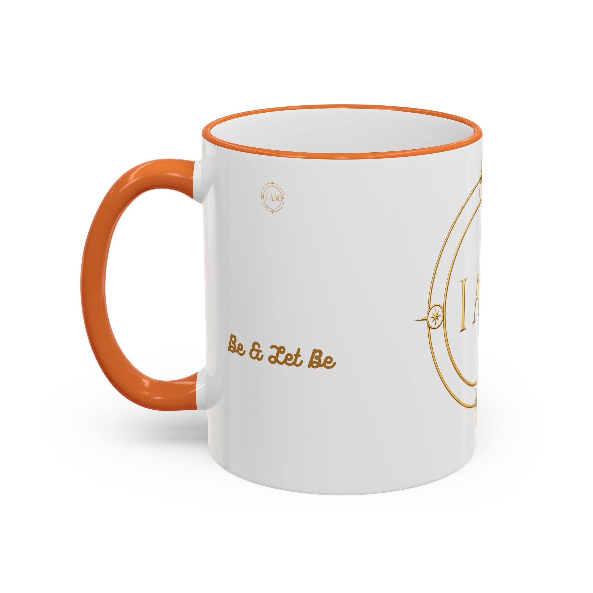 I AM Inspirational Accent Rim Mug — Gold Foil Motif Coffee Cup (11oz, 15oz)