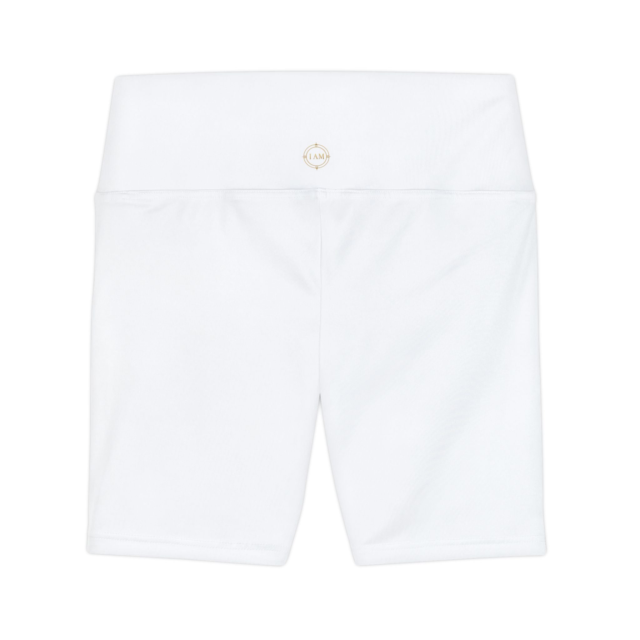 Women's Workout Shorts — High-Waist White Athletic Bike Shorts