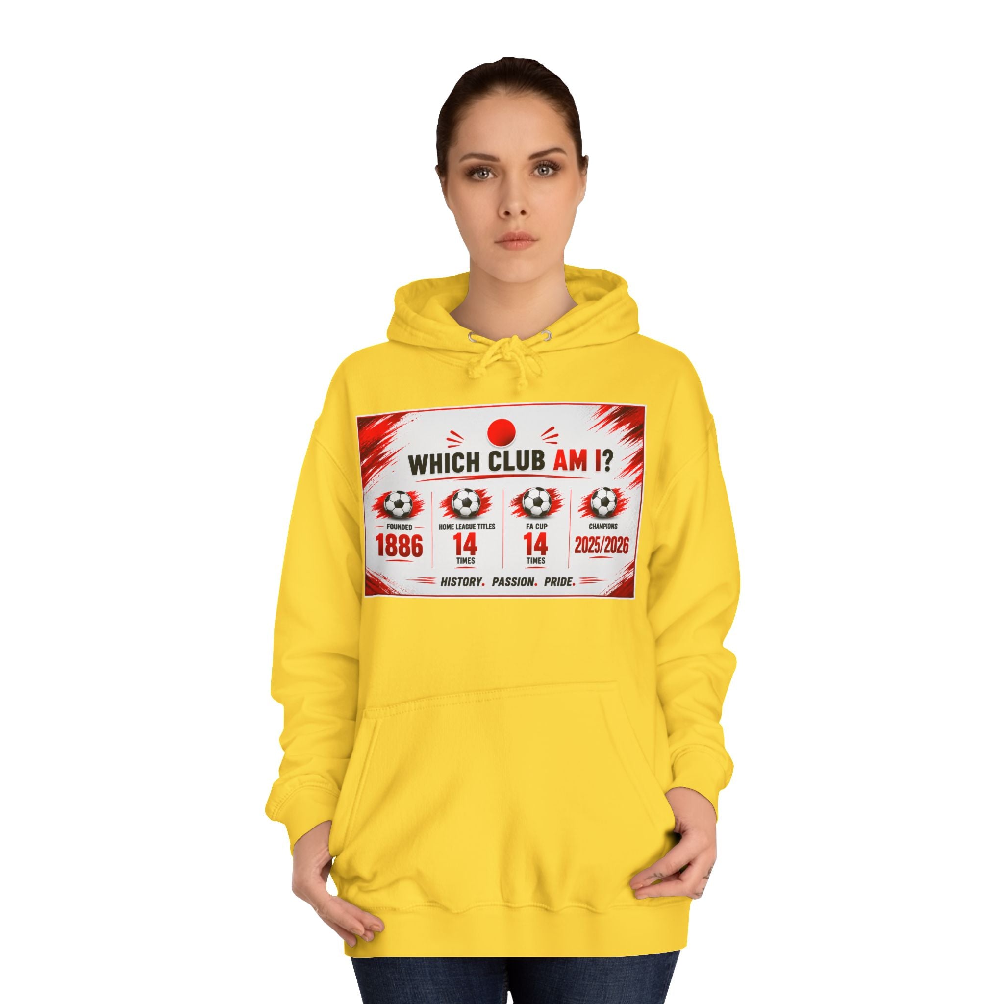 College Hoodie — "Which Club Am I?" Graphic Student Spirit Sweatshirt
