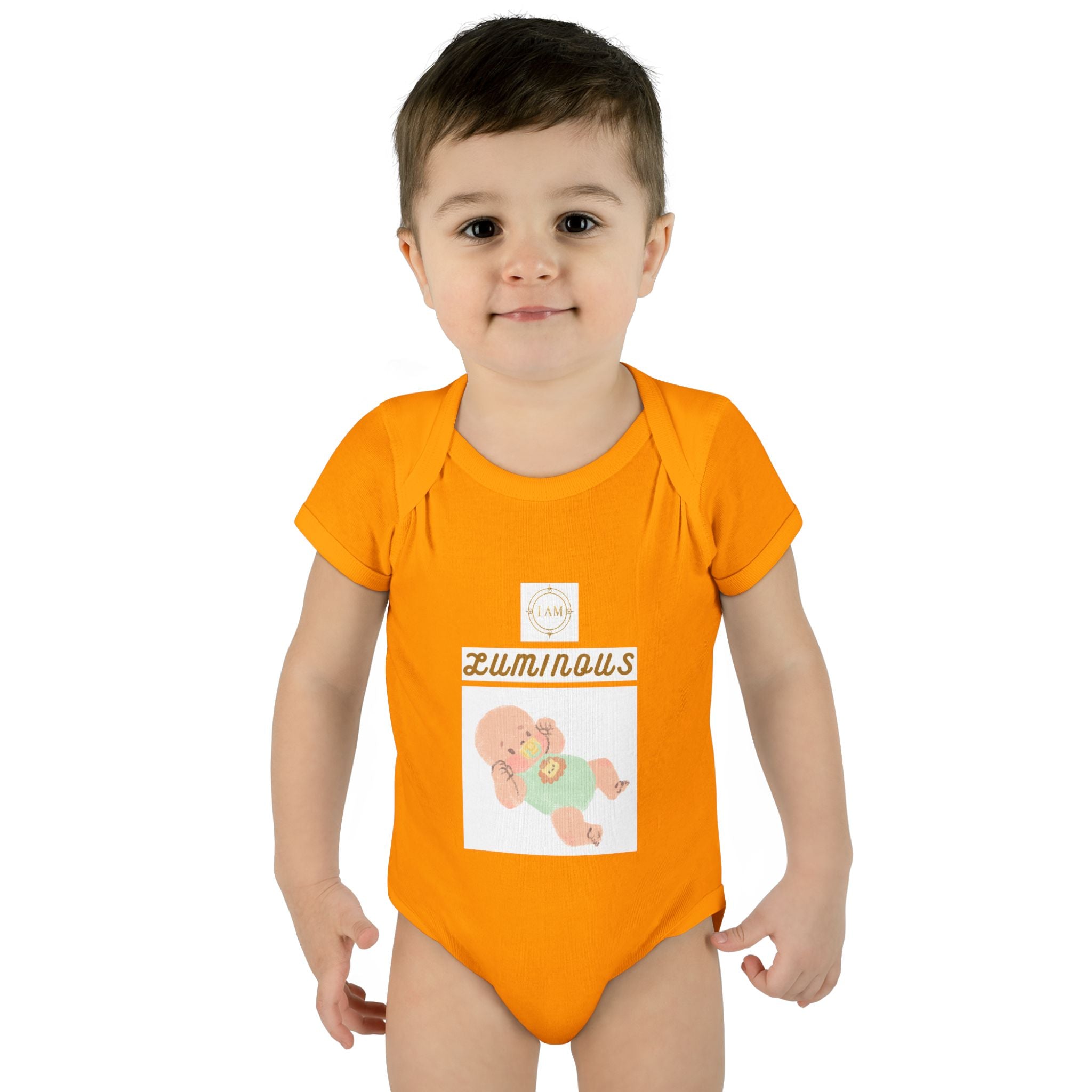 Luminous Baby Bodysuit — Cute Sleeping Infant Graphic Onesie