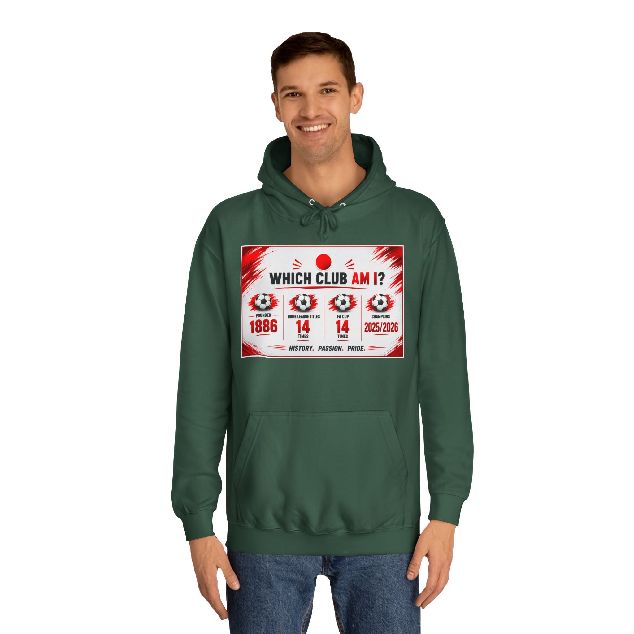 College Hoodie — "Which Club Am I?" Graphic Student Spirit Sweatshirt