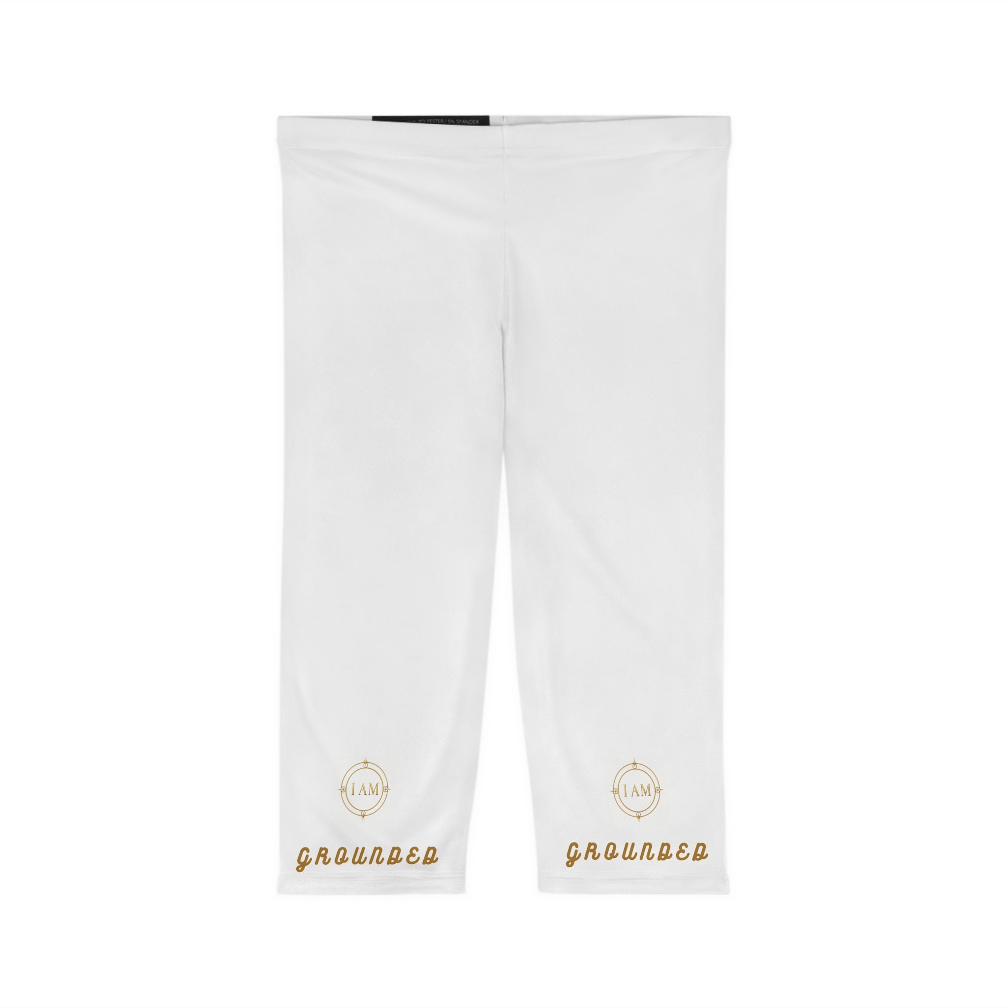 Women’s Capri Leggings — Yoga & Everyday Activewear with 'I Am Grounded' Minimal Design