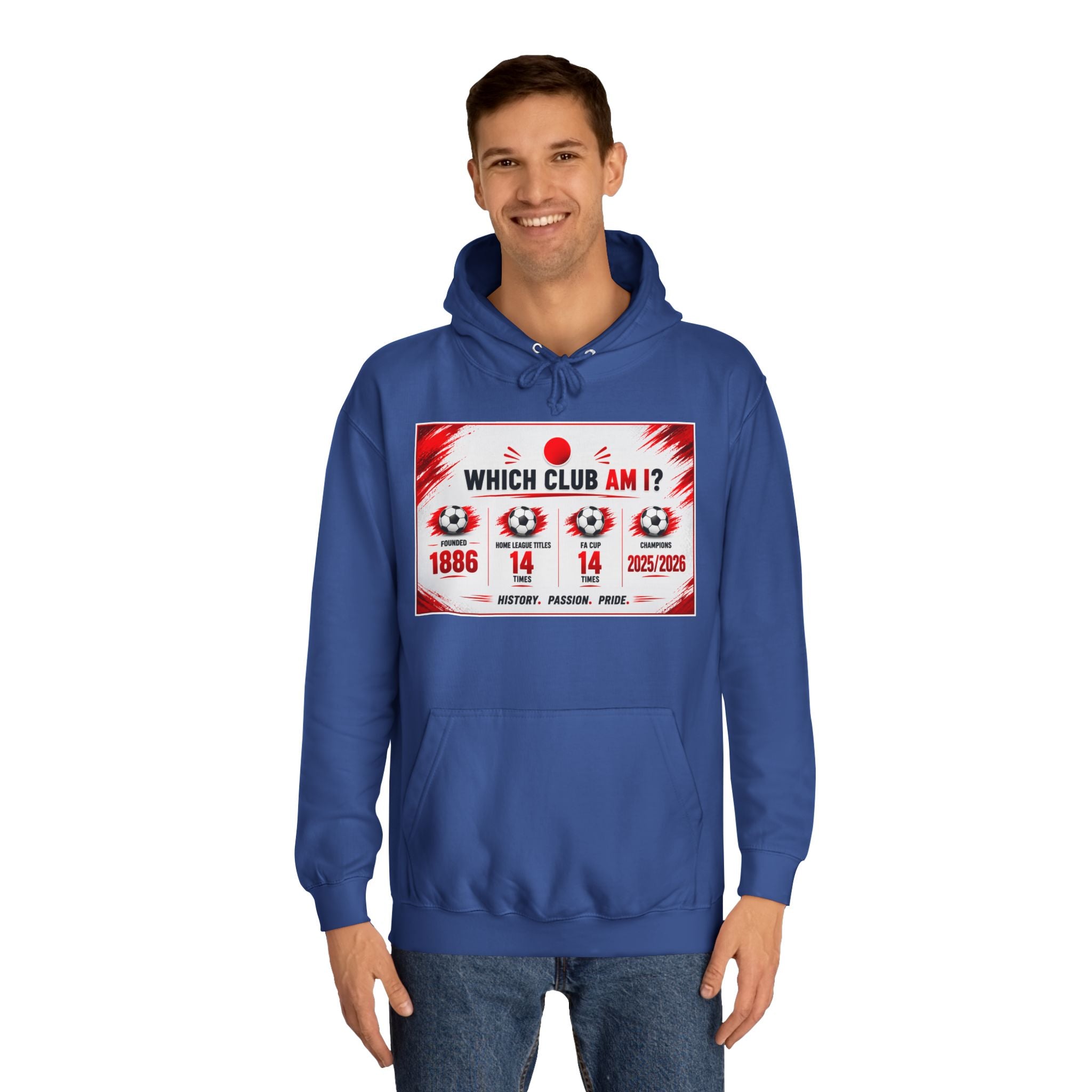 College Hoodie — "Which Club Am I?" Graphic Student Spirit Sweatshirt