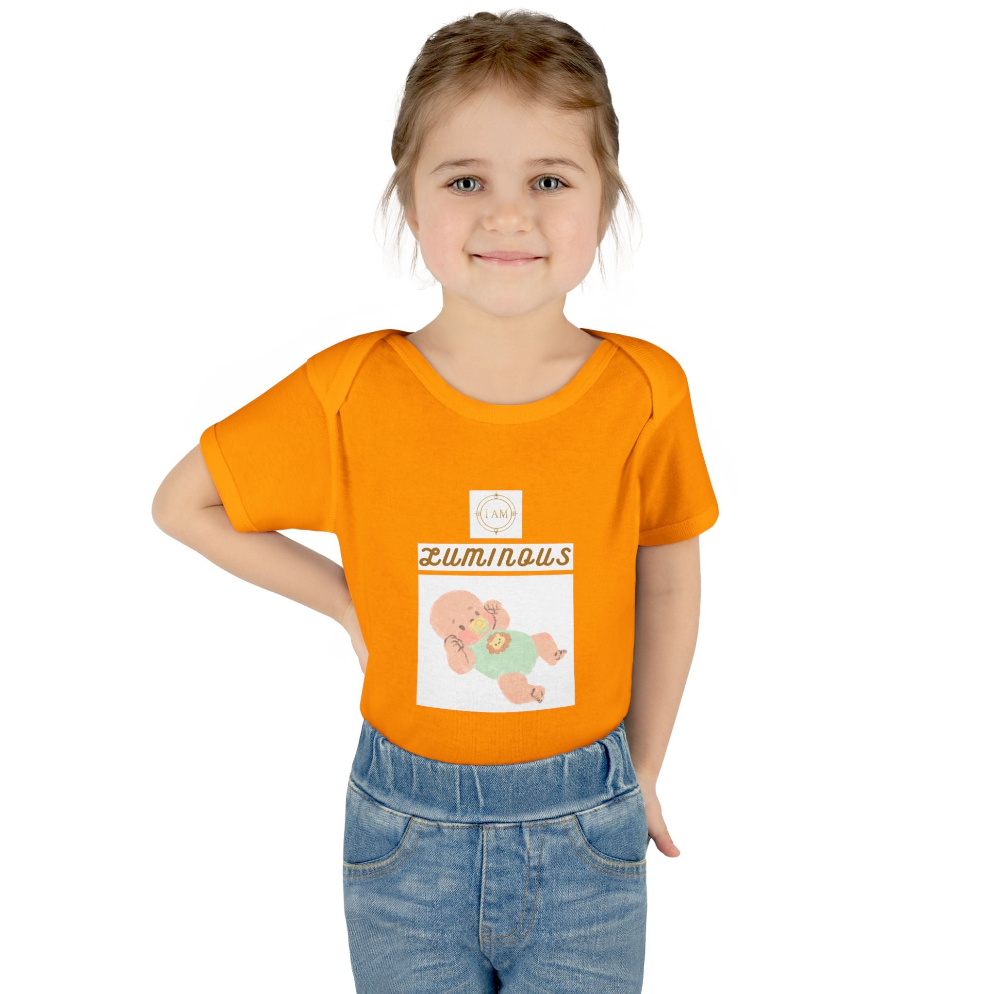 Luminous Baby Bodysuit — Cute Sleeping Infant Graphic Onesie