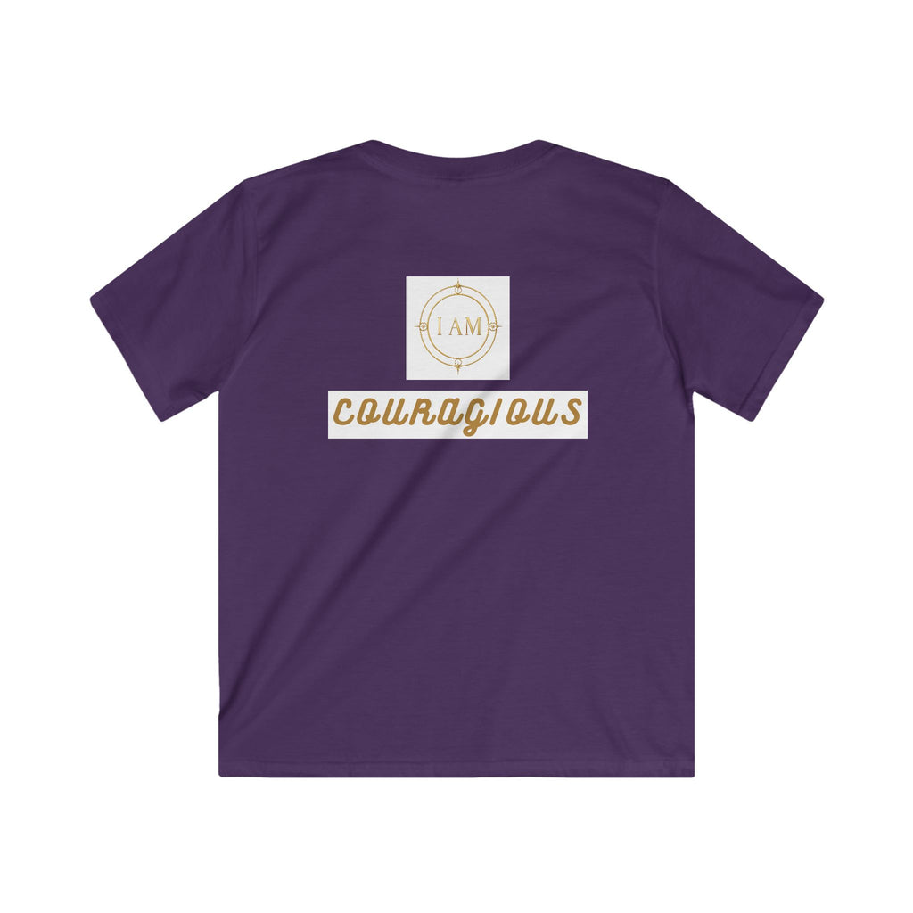 Kids Tee — Courageous Boy Graphic Shirt ("I Am Courageous")