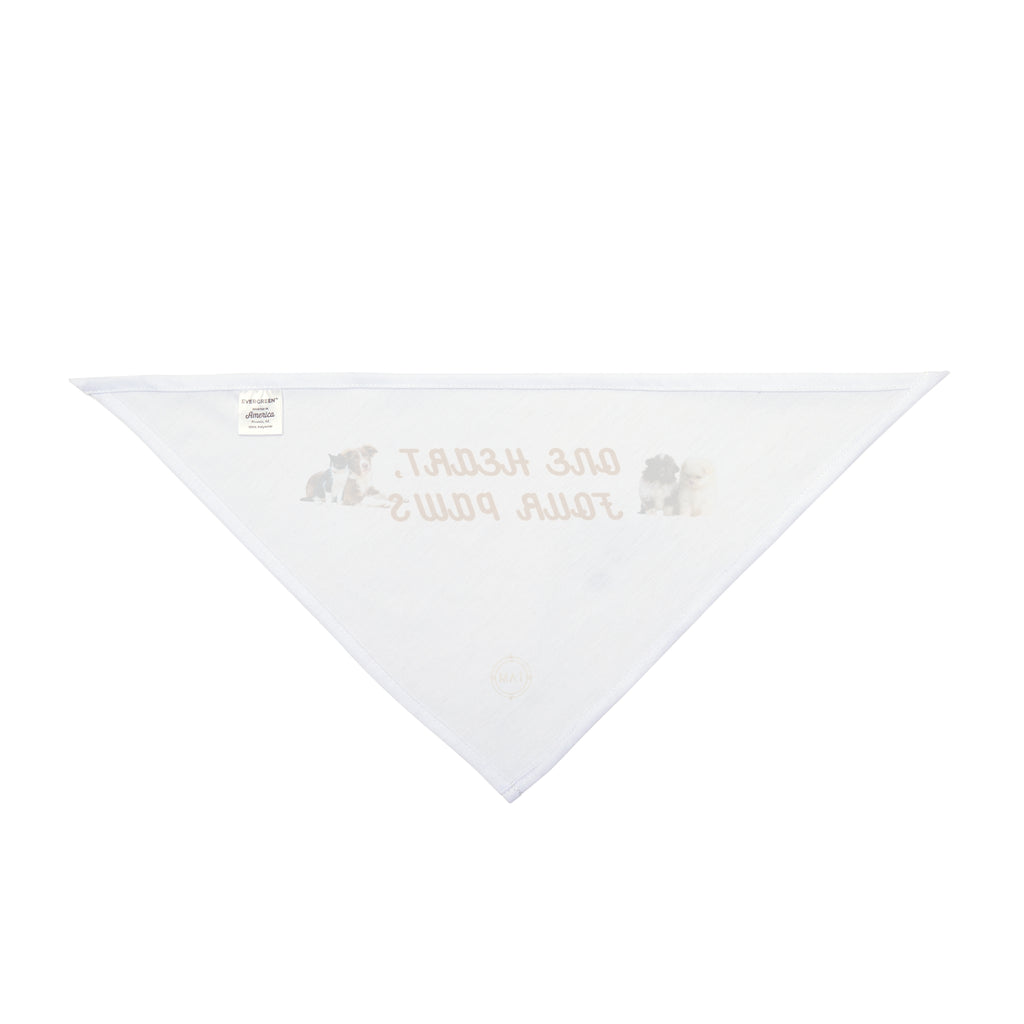 Pet Bandana — "One Heart, Four Paws" Dog & Cat Bandana, Cute Pet Accessory for Walks & Photos