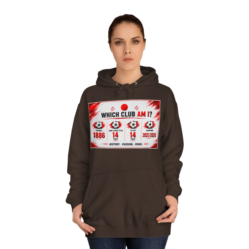 College Hoodie — "Which Club Am I?" Graphic Student Spirit Sweatshirt