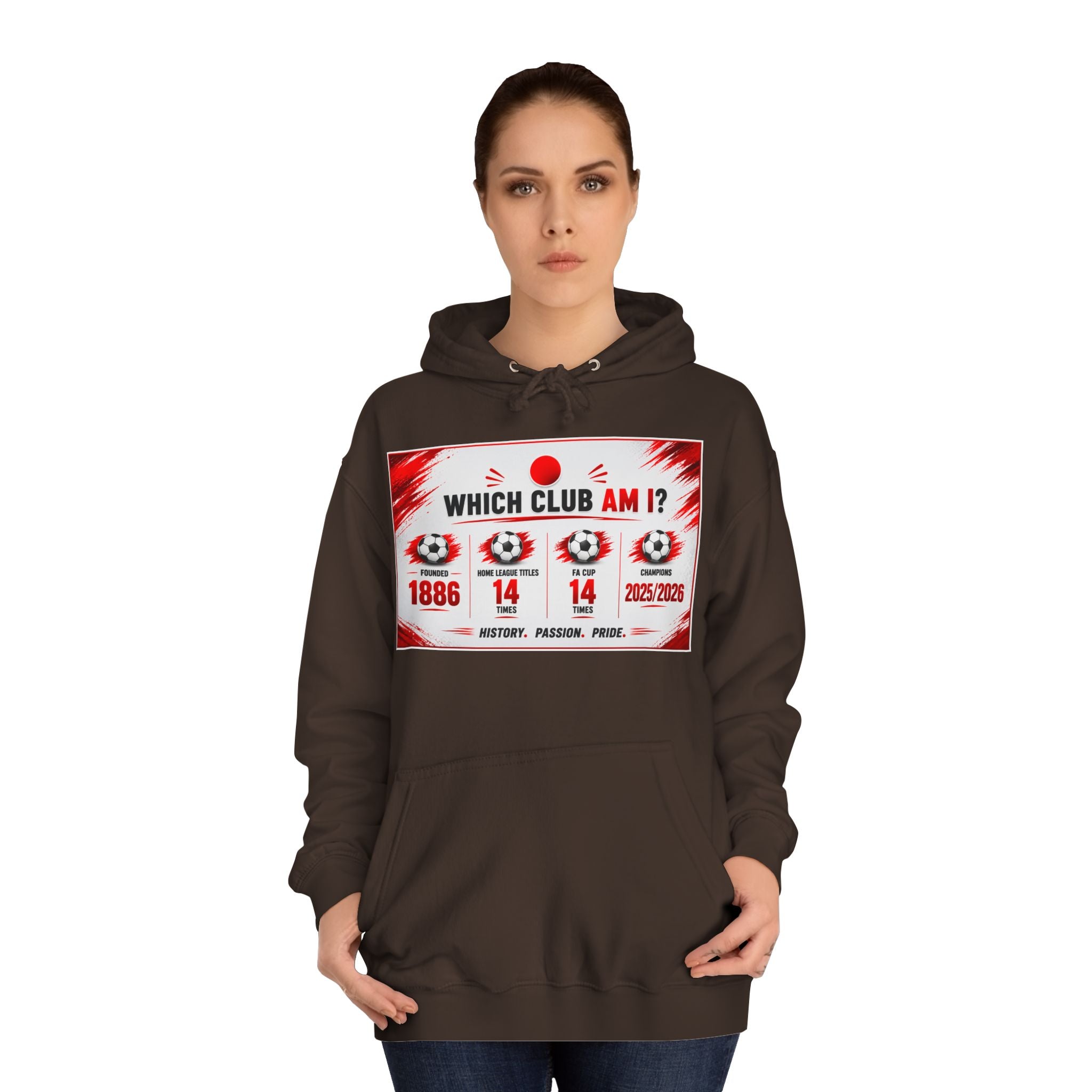 College Hoodie — "Which Club Am I?" Graphic Student Spirit Sweatshirt