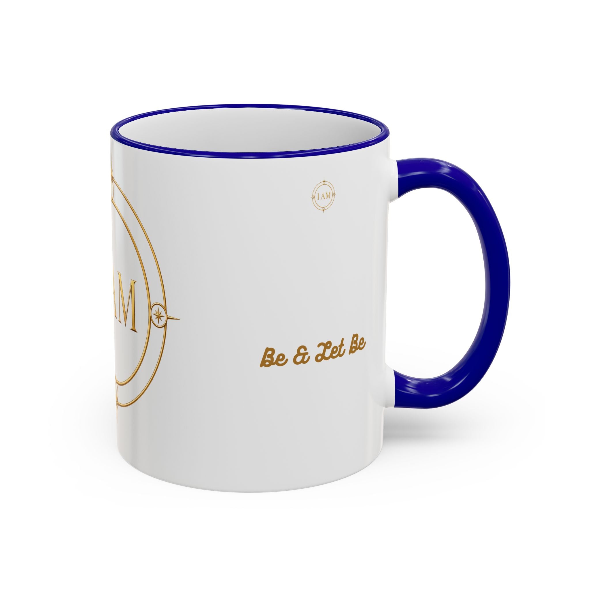 I AM Inspirational Accent Rim Mug — Gold Foil Motif Coffee Cup (11oz, 15oz)