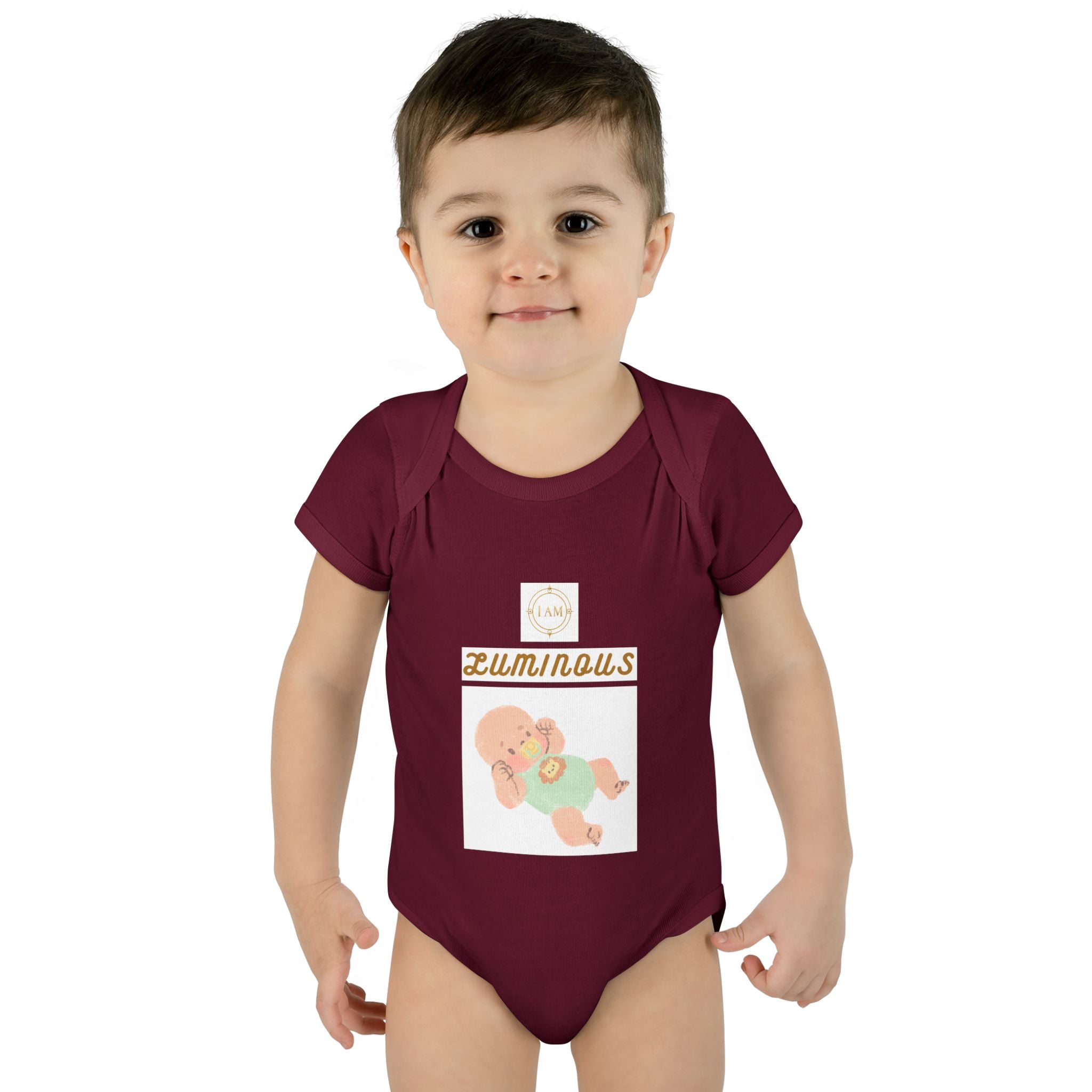 Luminous Baby Bodysuit — Cute Sleeping Infant Graphic Onesie